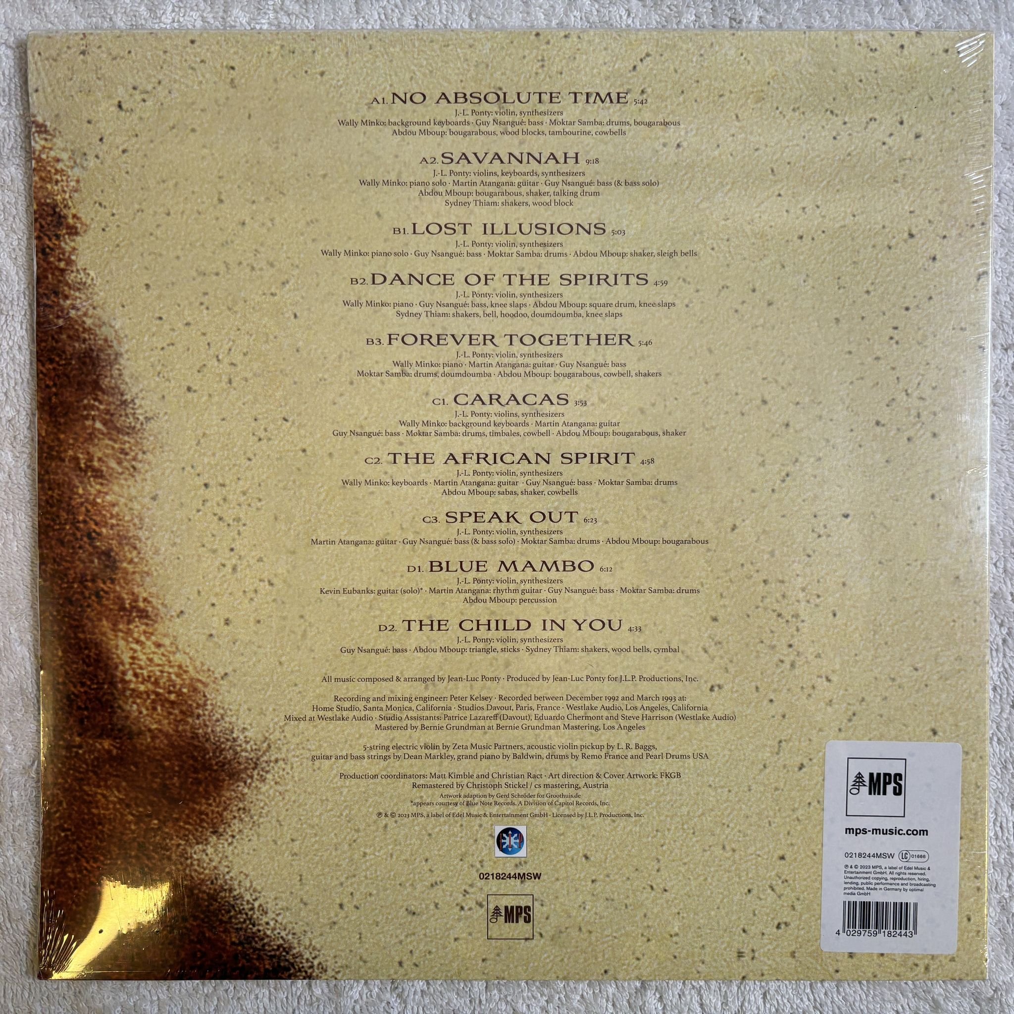 Omslagsbild för skivan JEAN-LUC PONTY No Absolute Time 2xLP- 2023 MPS Records – 0218244MSW