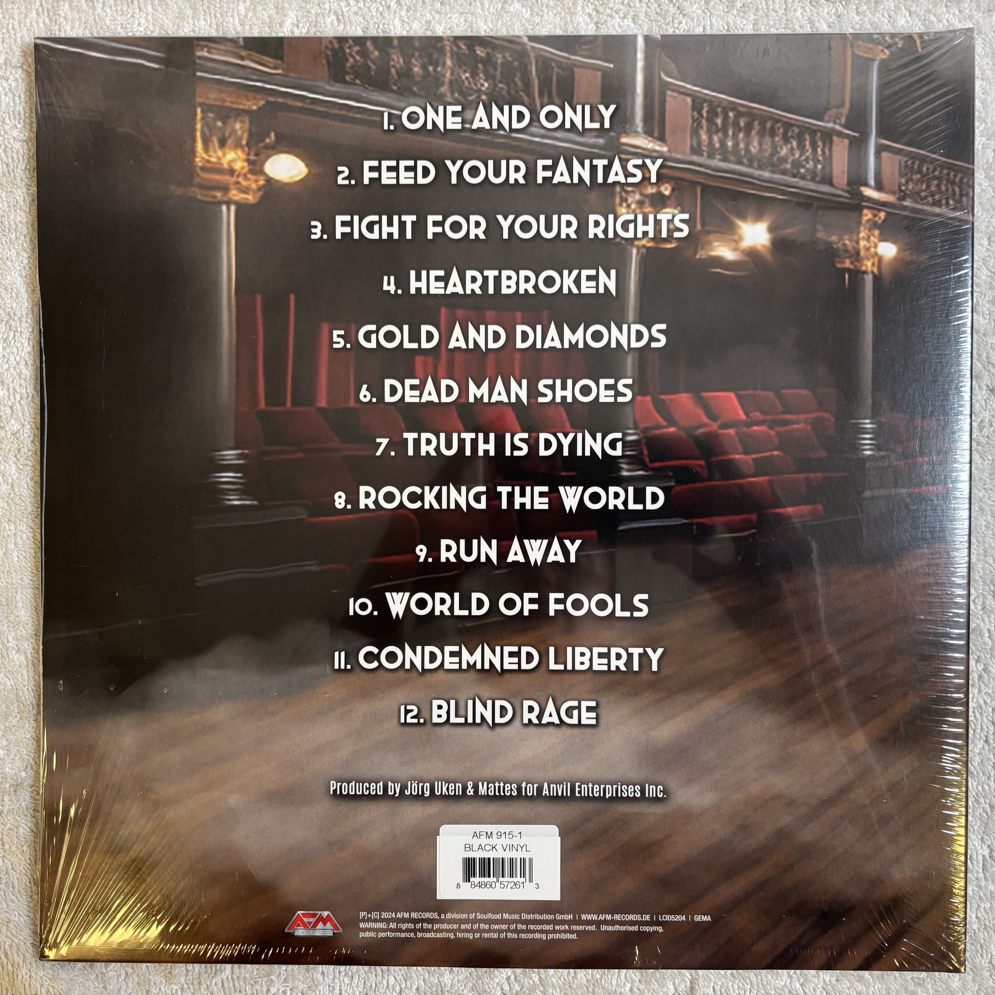 Omslagsbild för skivan ANVIL One And Only LP- 2024 AFM Records – AFM 915