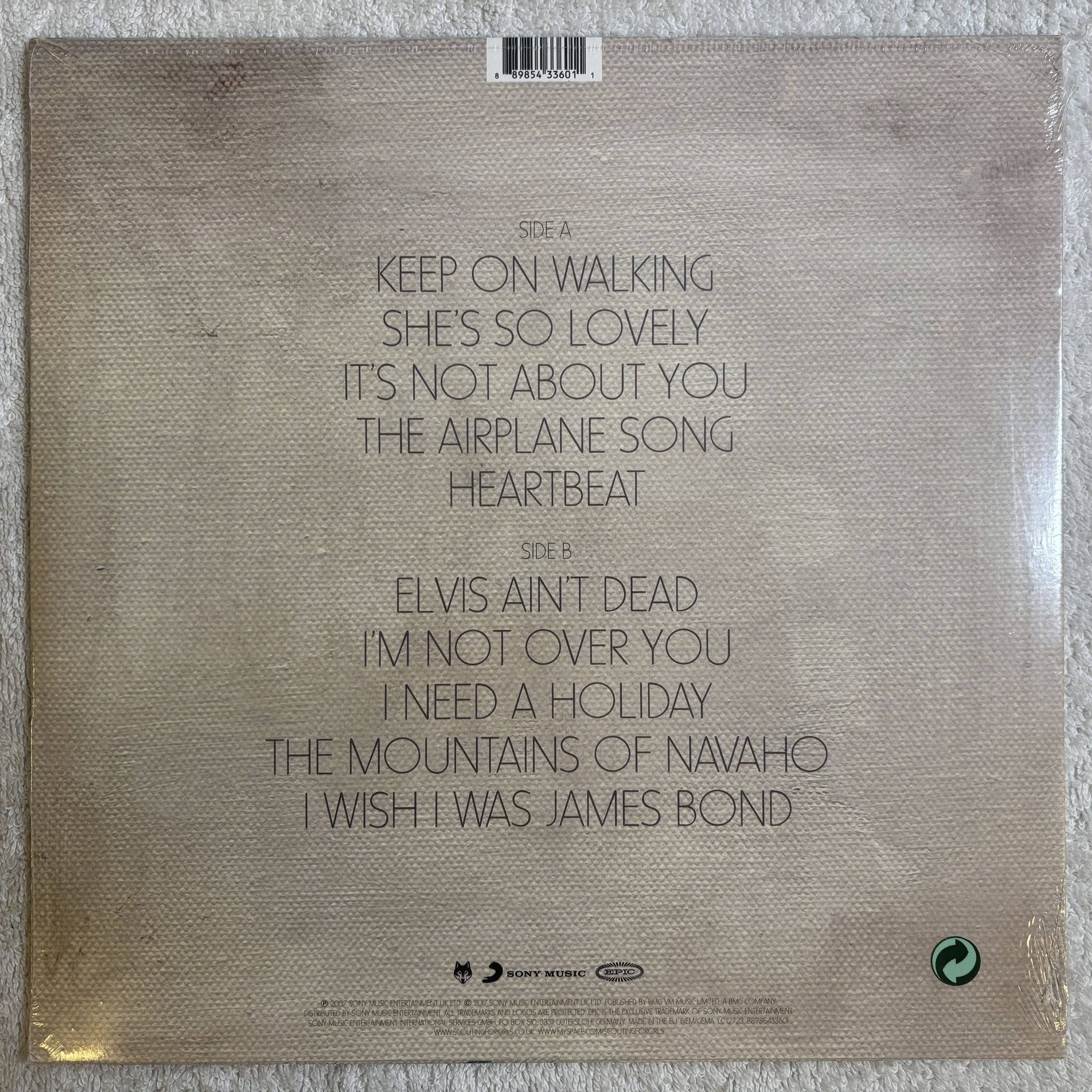 Omslagsbild för skivan SCOUTING FOR GIRLS Scouting For Girls LP- 2017 Sony Music 88985433601