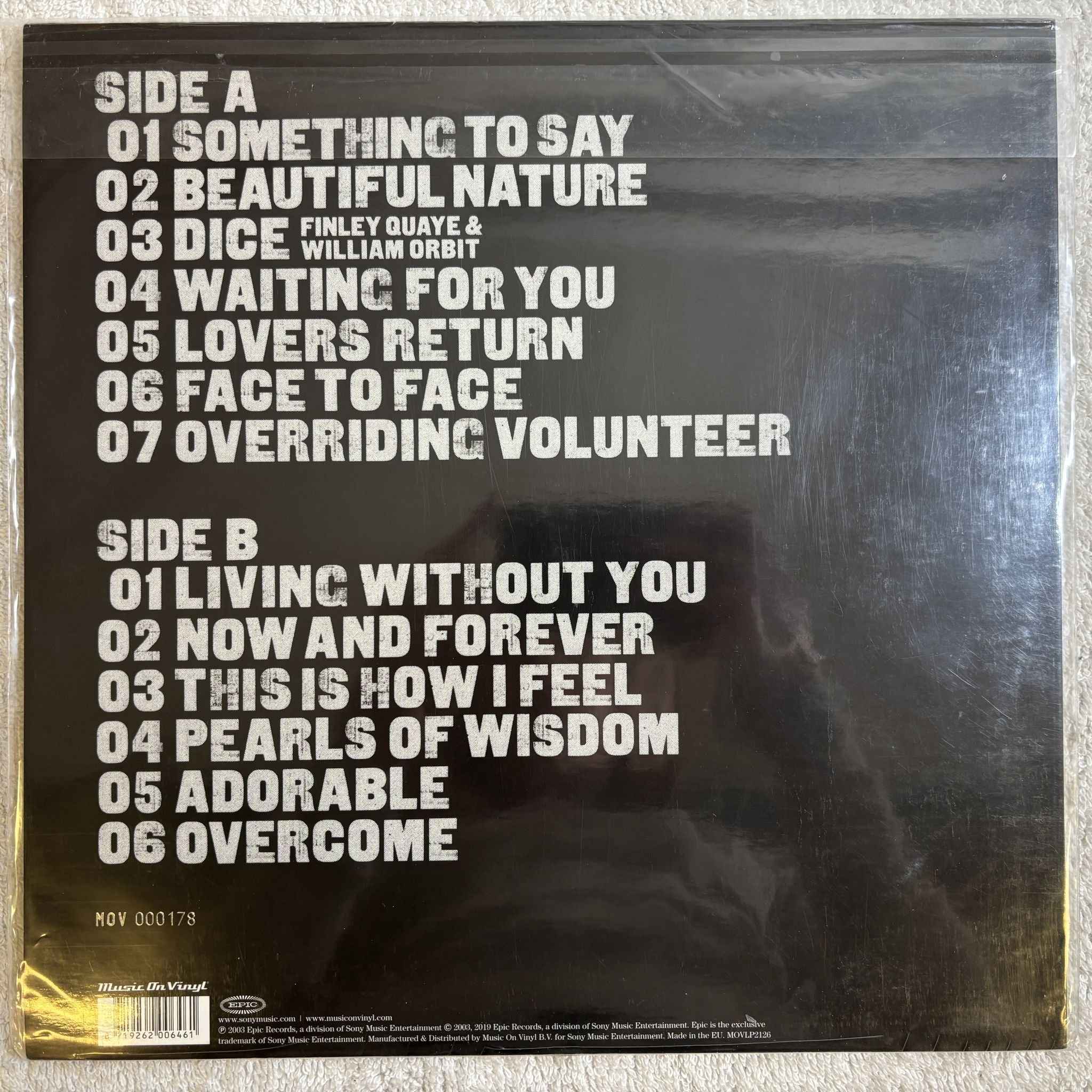 Omslagsbild för skivan FINLEY QUAYE Much More Than Much Love LP- 2019 Epic MOVLP2126