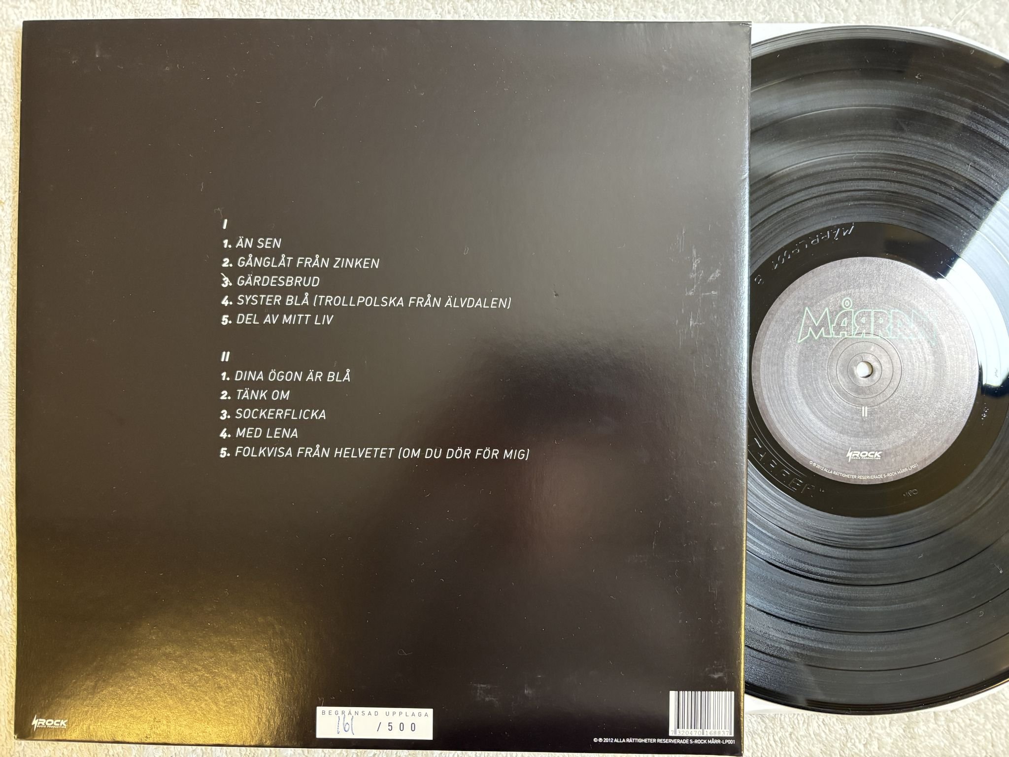 Omslagsbild för skivan MÅRRAN Mårran LP- 2012 S-Rock Music Production MÅRR-LP001