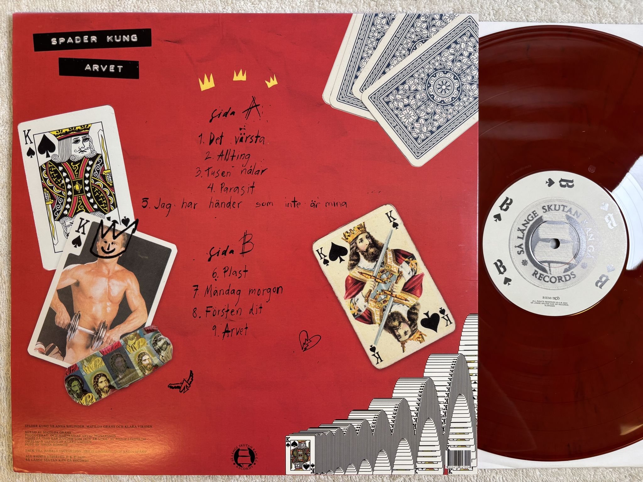 Omslagsbild för skivan SPADER KUNG Arvet LP- 2020 Så Länge Skutan Kan Gå Records SLSKG029