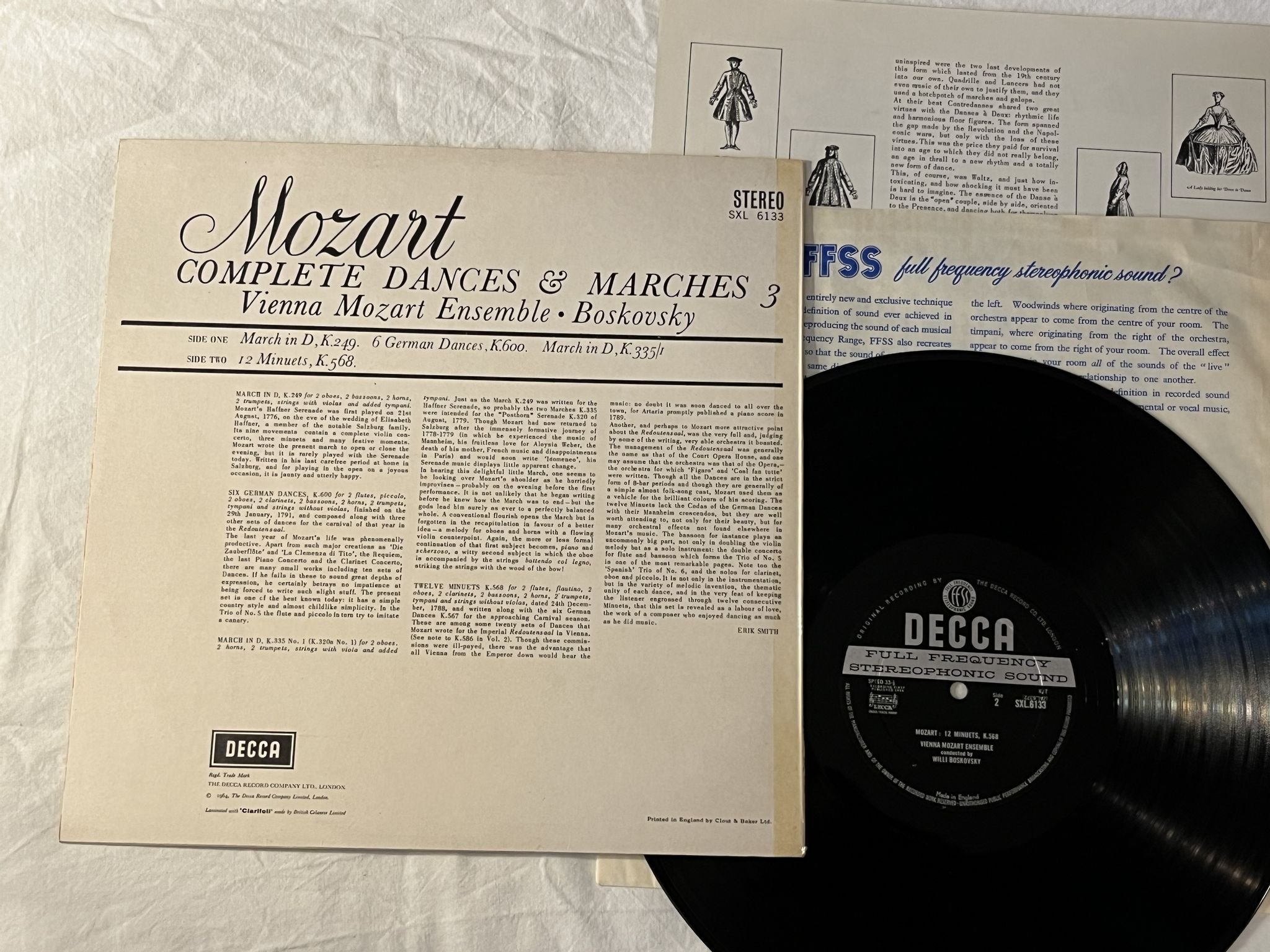Omslagsbild för skivan WILLI BOSKOVSKY Mozart: Complete dances & marches vol 3 LP -64 UK DECCA SXL 6133