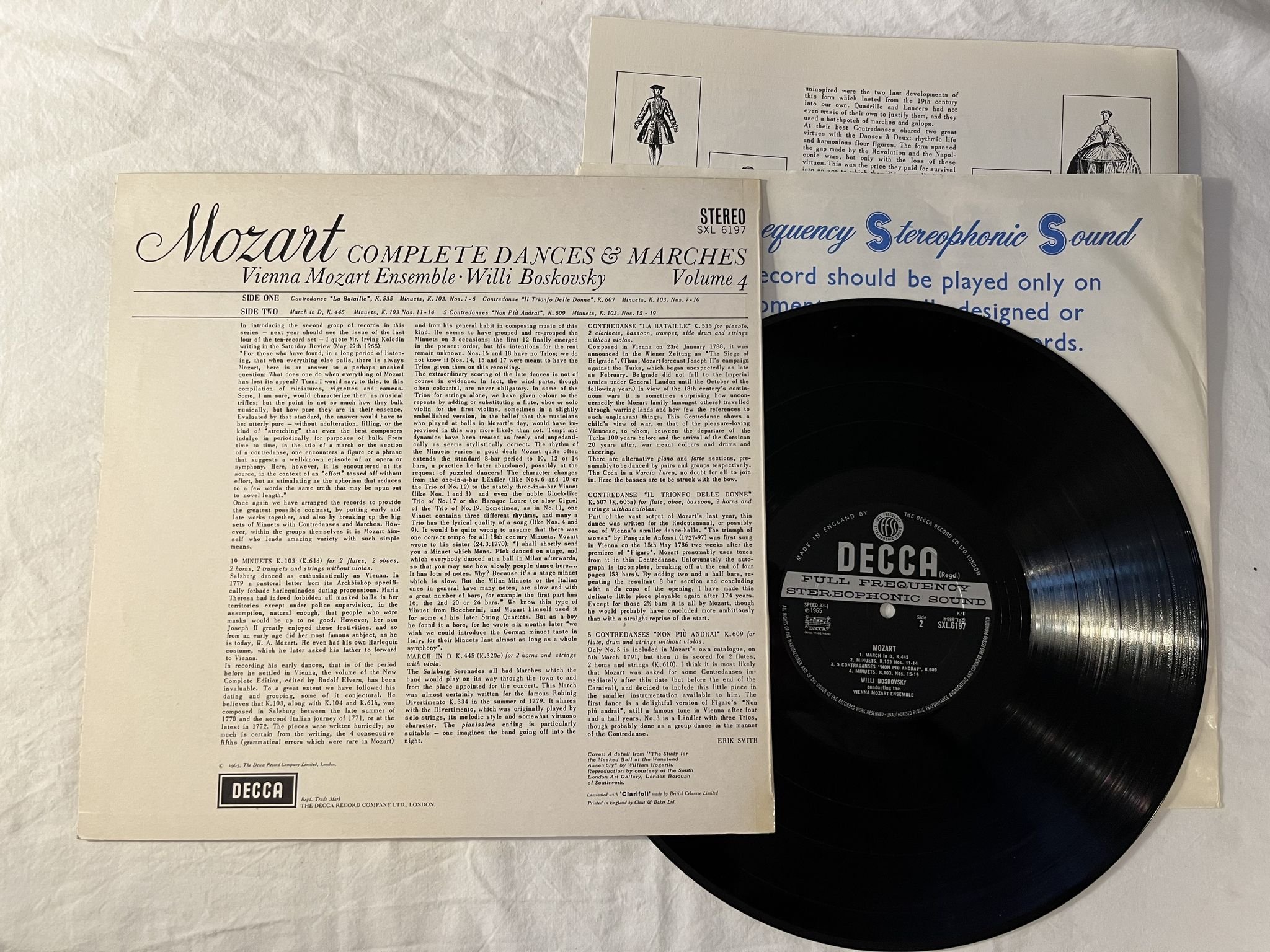 Omslagsbild för skivan WILLI BOSKOVSKY Mozart: Complete dances & marches vol 4 LP -64 UK DECCA SXL 6197