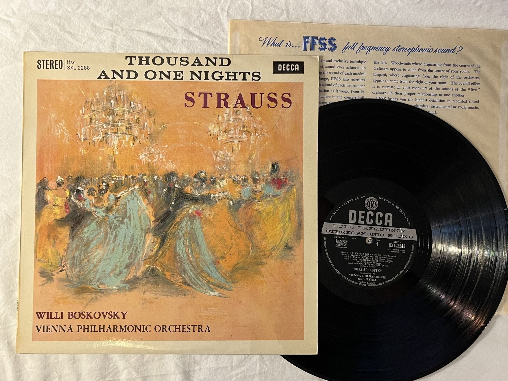 Omslagsbild för skivan WILLI BOSKOVSKY Strauss: thousand and one nights LP -61 UK DECCA SXL 2288
