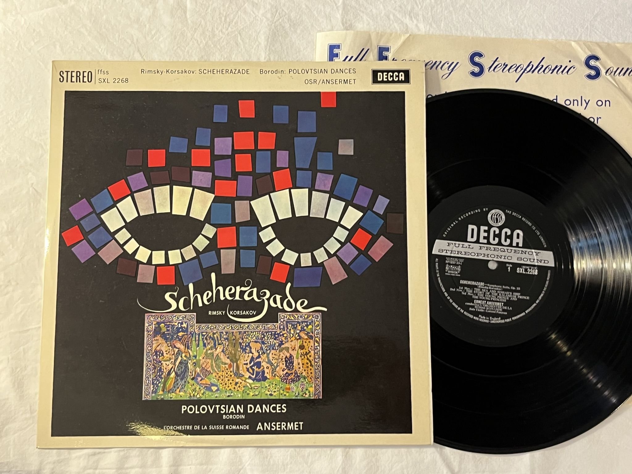 Omslagsbild för skivan ANSERMET Rimsky-Korsakov: Scheherazade LP -61 UK DECCA SXL 2268