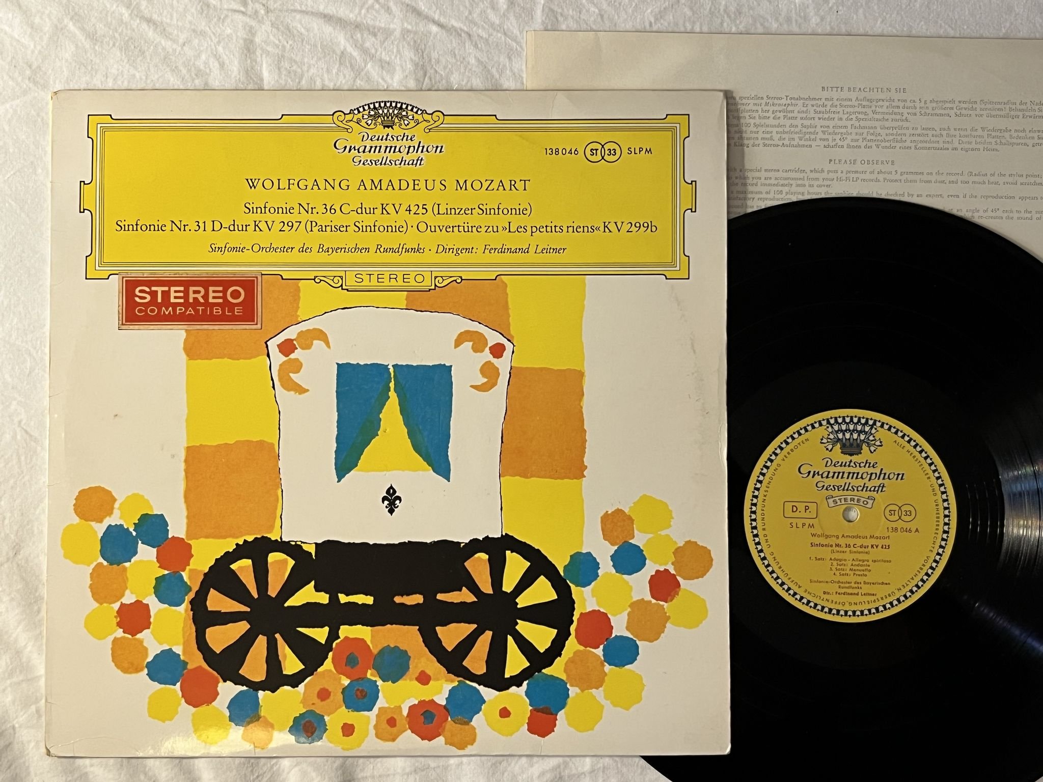 Omslagsbild för skivan FERDINARD LEITNER Mozart: symphony no 36 C-dur LP -59 Ger DGG 138046 SLPM