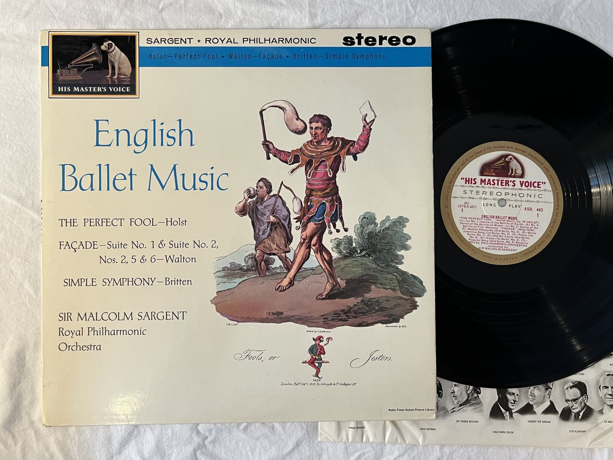 Omslagsbild för skivan SARGENT / RPO english ballet music LP -61 UK HMV ASD 443 G/C LABELS