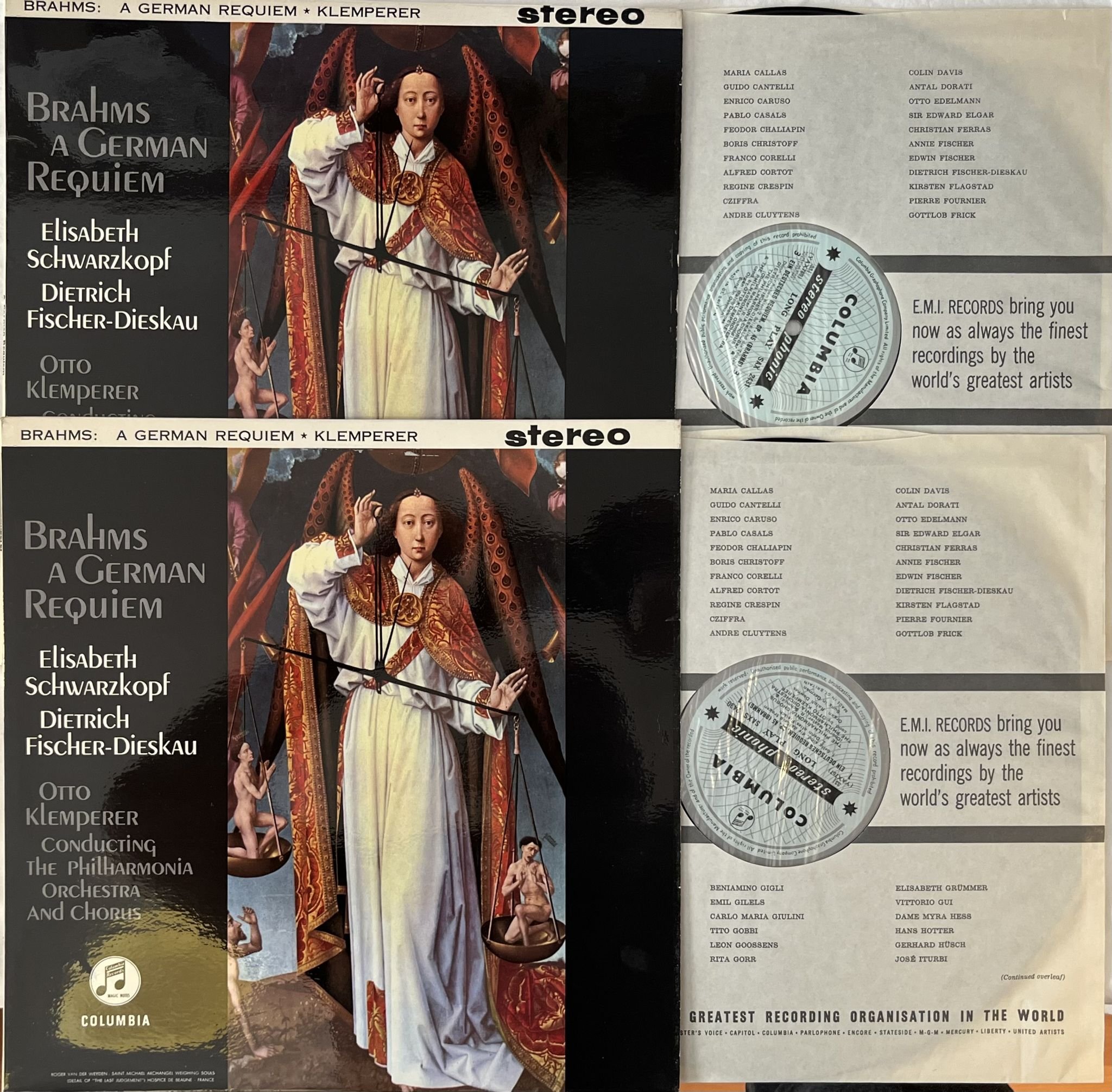 Omslagsbild för skivan KLEMPERER Brahms: a german requiem 2xLP -60 UK COLUMBIA SAXS 2430/31 B/S LABELS
