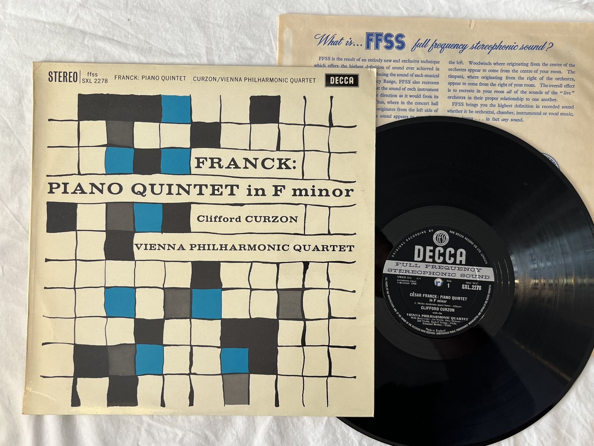 Omslagsbild för skivan CLIFFORD CURZON / VPQ Franck: piano quintet LP -60 UK DECCA SXL 2278
