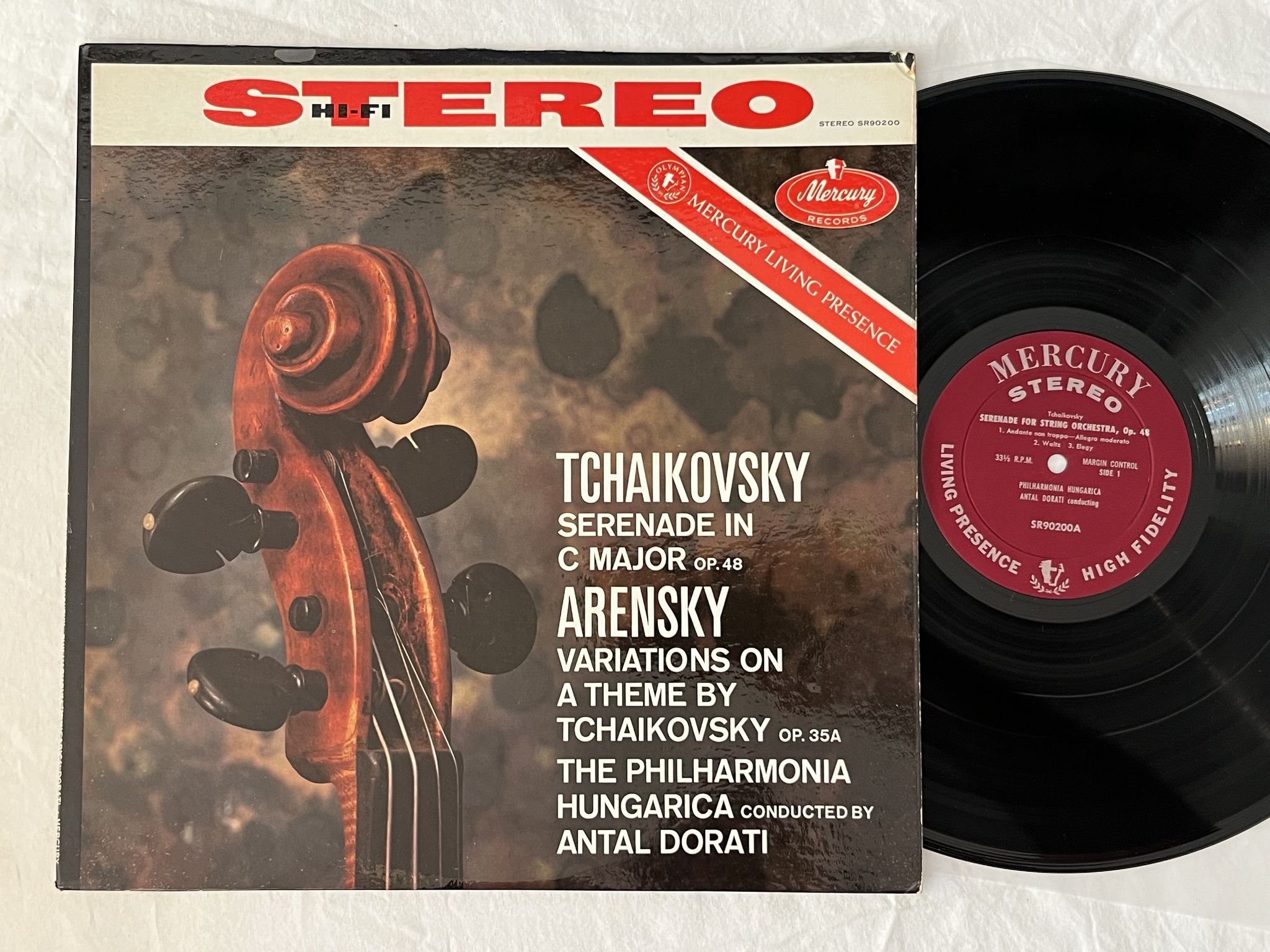 Omslagsbild för skivan ANTAL DORATI Tchaikovsky: serenade in C major LP -60 US MERCURY MG50200