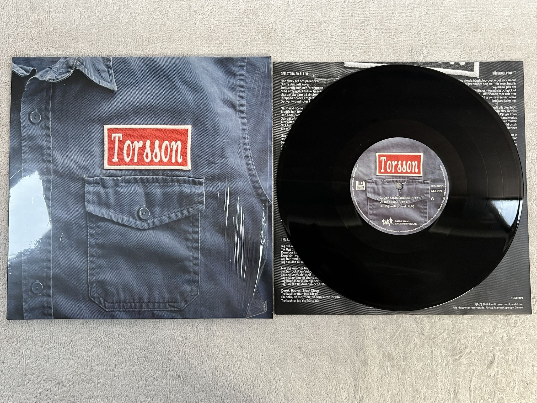 Omslagsbild för skivan TORSSON s/t 10" Swe 2016 GAMLESTANS GRAMMOFONBOLAG GGLP09 ** 126/500 **