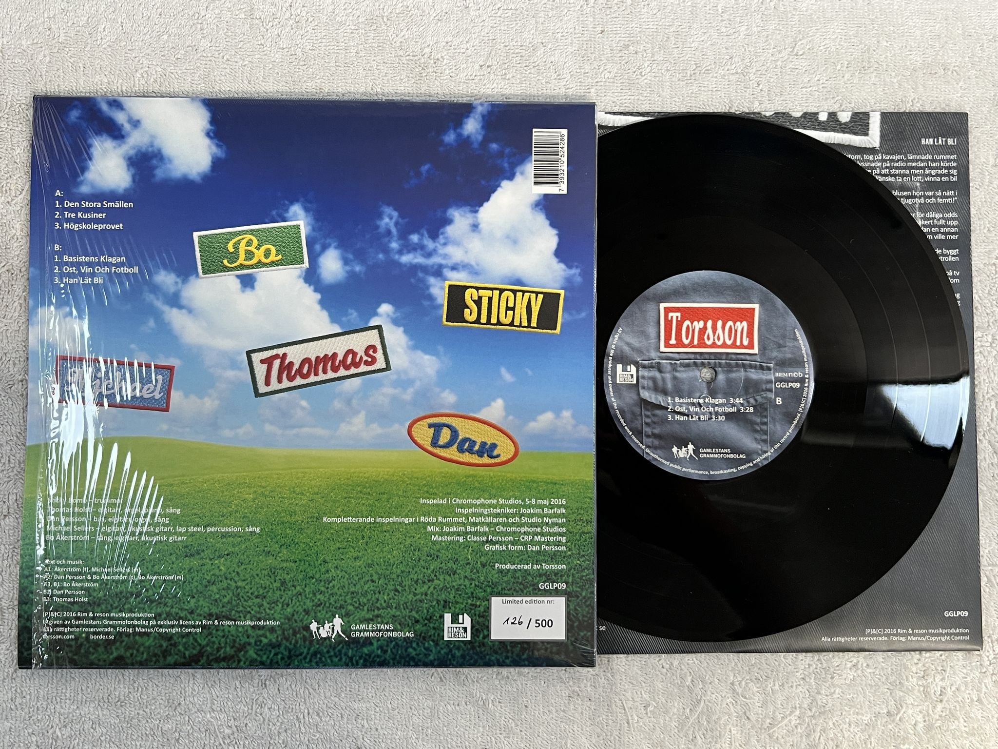 Omslagsbild för skivan TORSSON s/t 10" Swe 2016 GAMLESTANS GRAMMOFONBOLAG GGLP09 ** 126/500 **