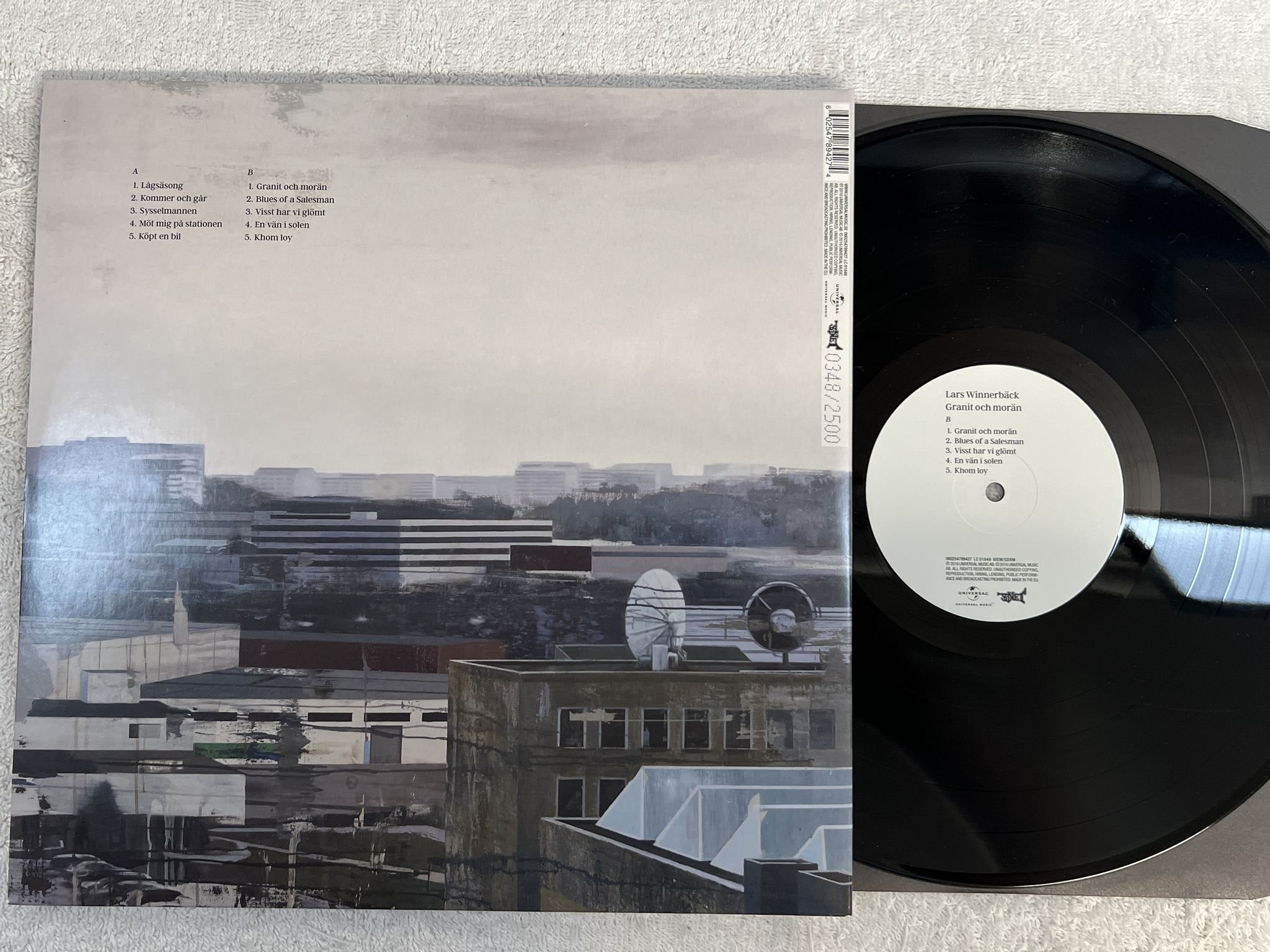 Omslagsbild för skivan LARS WINNERBÄCK Granit Och Morän LP 2016 SONET 060254789427 ** 0348/2500 **