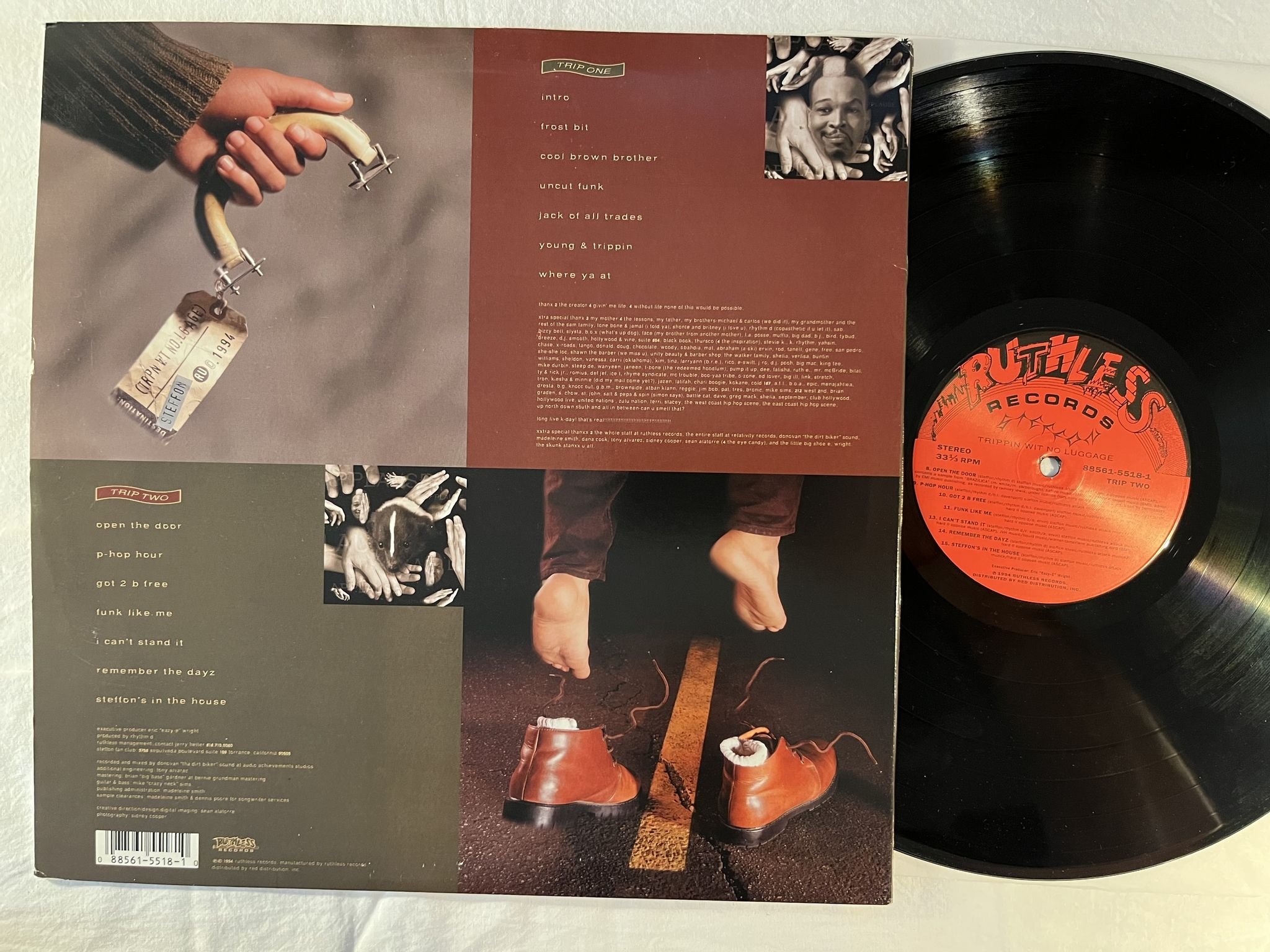 Omslagsbild för skivan STEFFON Trippin Wit No Luggage LP -94 US RUTHLESS 88561-5518-1