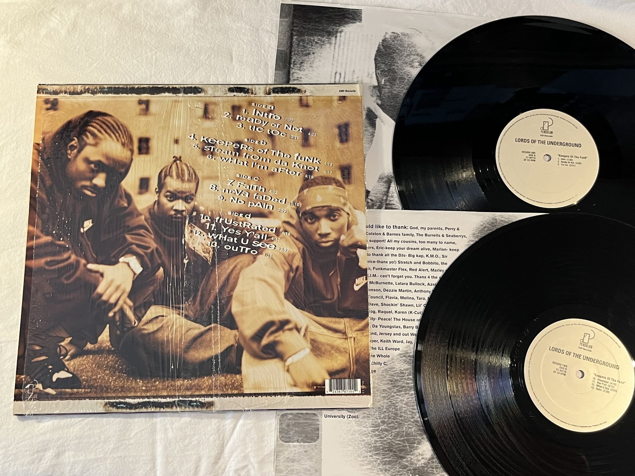 Omslagsbild för skivan LORDS OF THE UNDERGROUND Keepers Of The Funk 2xLP -94 US PENDULUM E1-30710