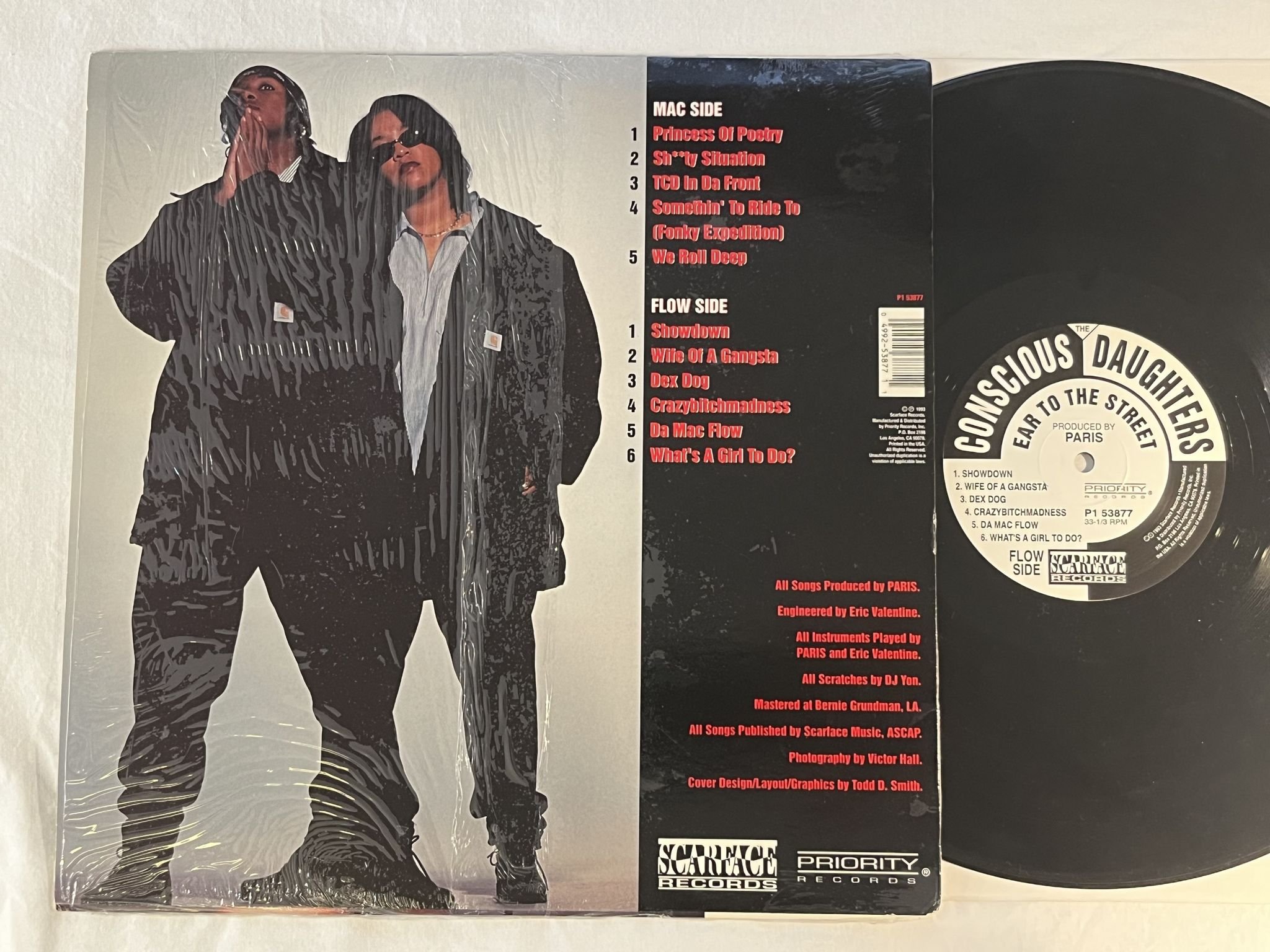 Omslagsbild för skivan THE CONSCIOUS DAUGHTERS Ear To The Street LP -93 US SCARFACE P1 53877