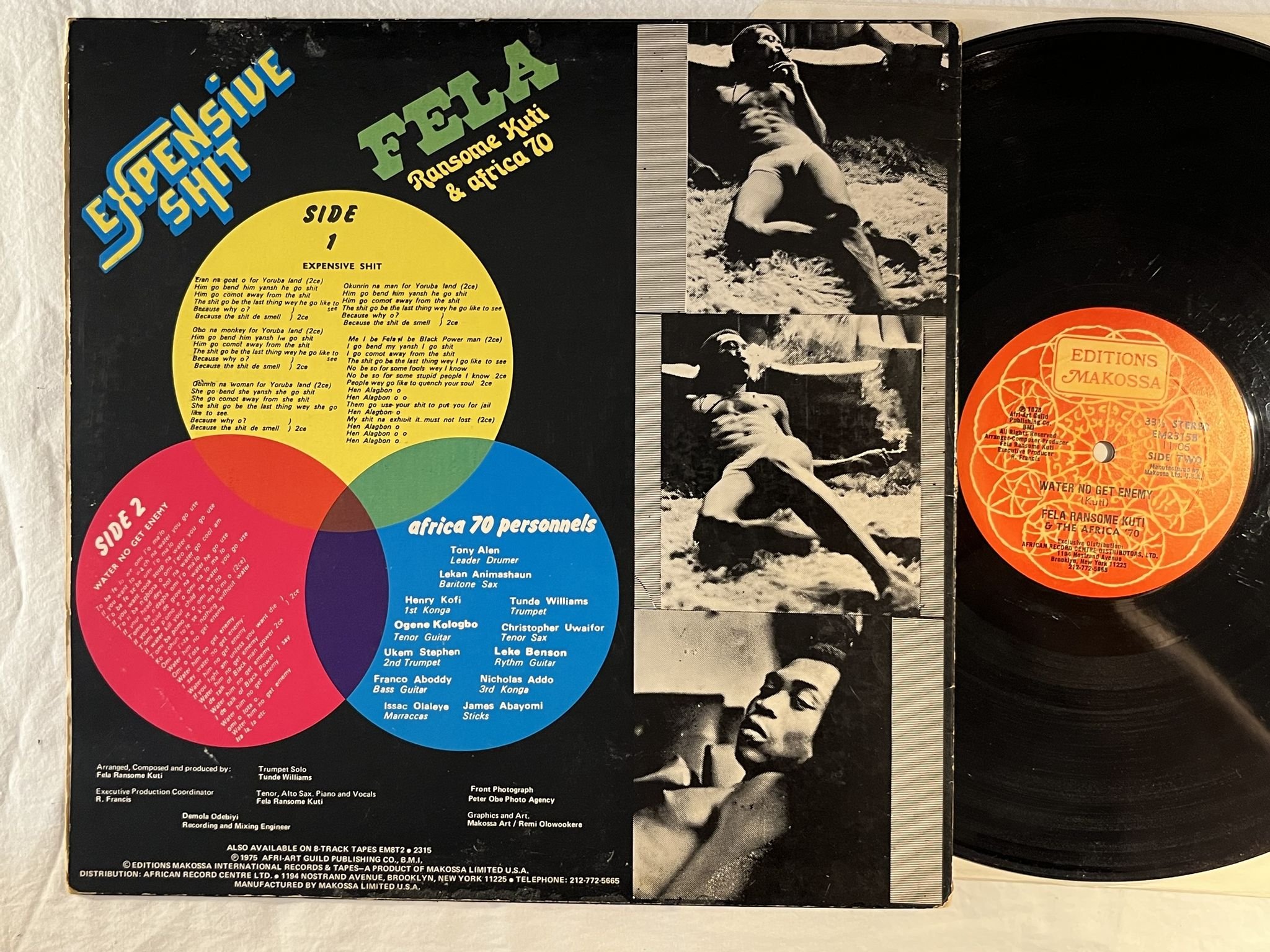 Omslagsbild för skivan FELA KUTI & THE AFRICA 70 Expensive shit LP -75 US ED MAKOSSA EM2315 rare afro !