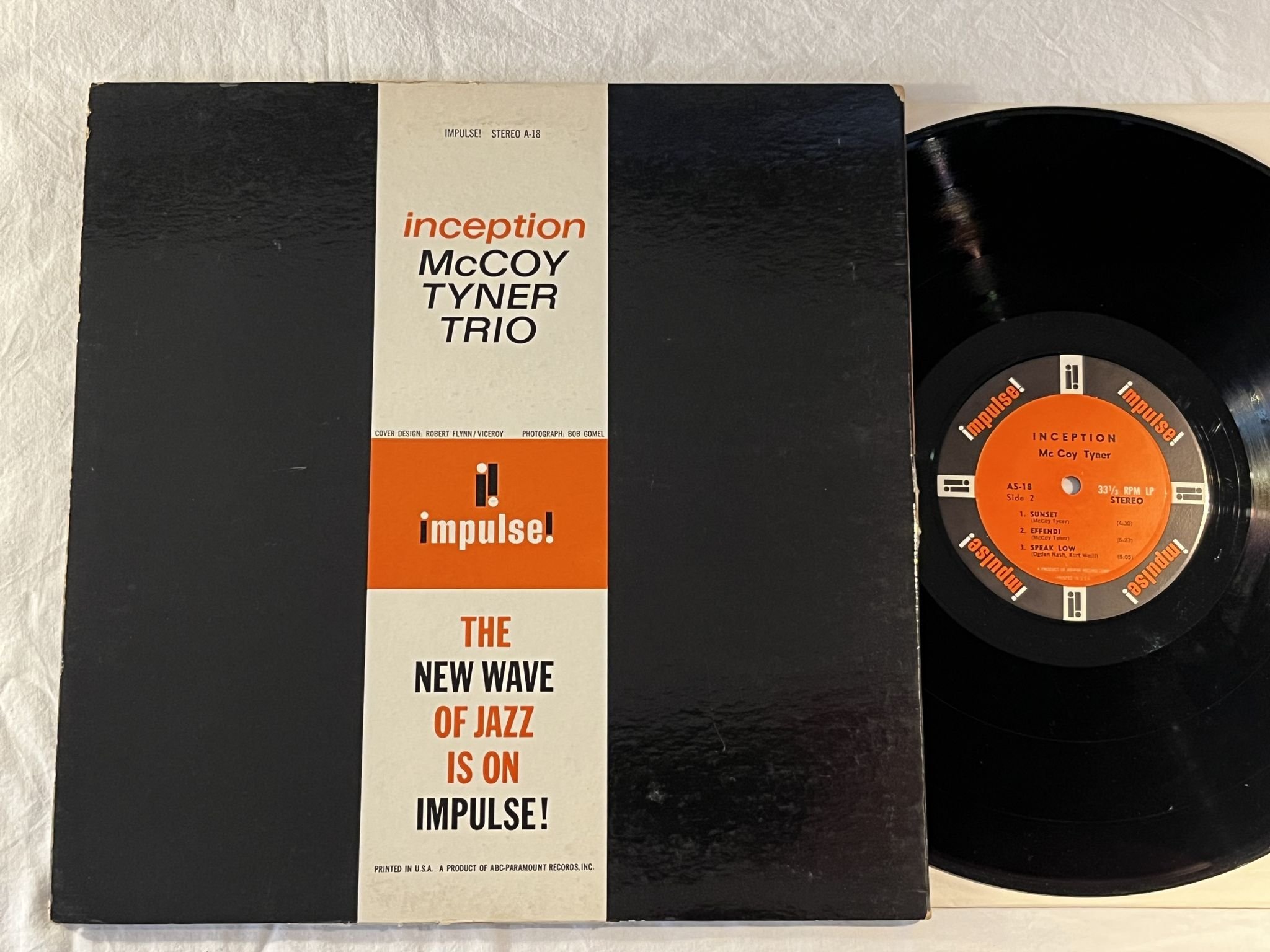 Omslagsbild för skivan McCOY TYNER TRIO inception LP -62 US stereo IMPULSE! AS-18 ** AM PAR **