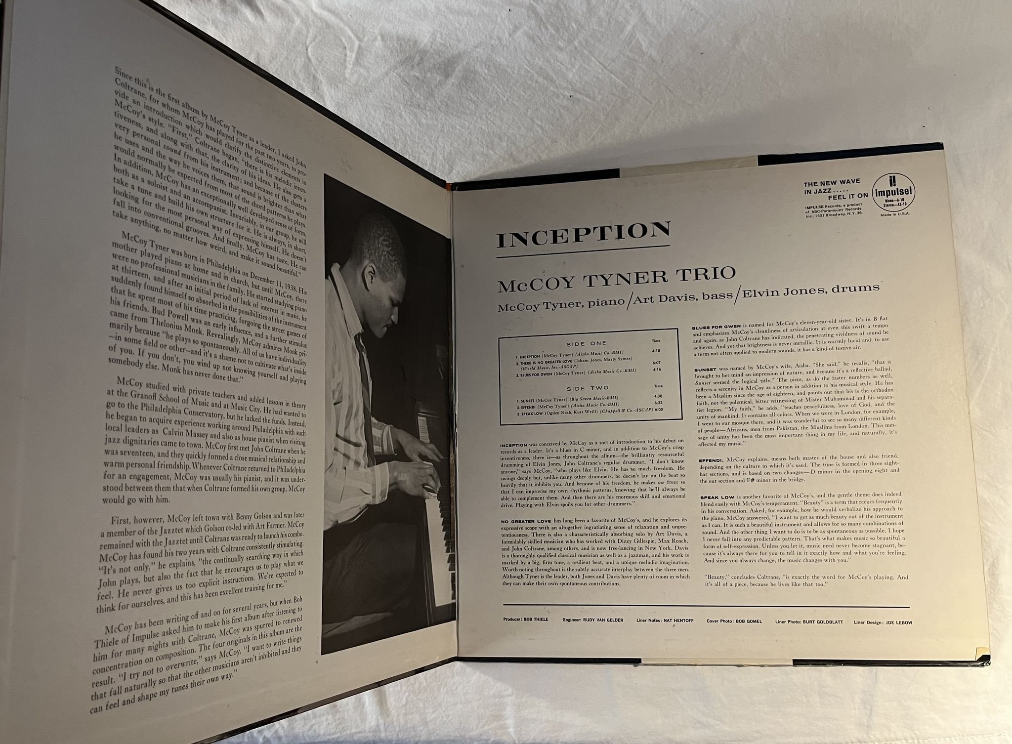 Omslagsbild för skivan McCOY TYNER TRIO inception LP -62 US stereo IMPULSE! AS-18 ** AM PAR **