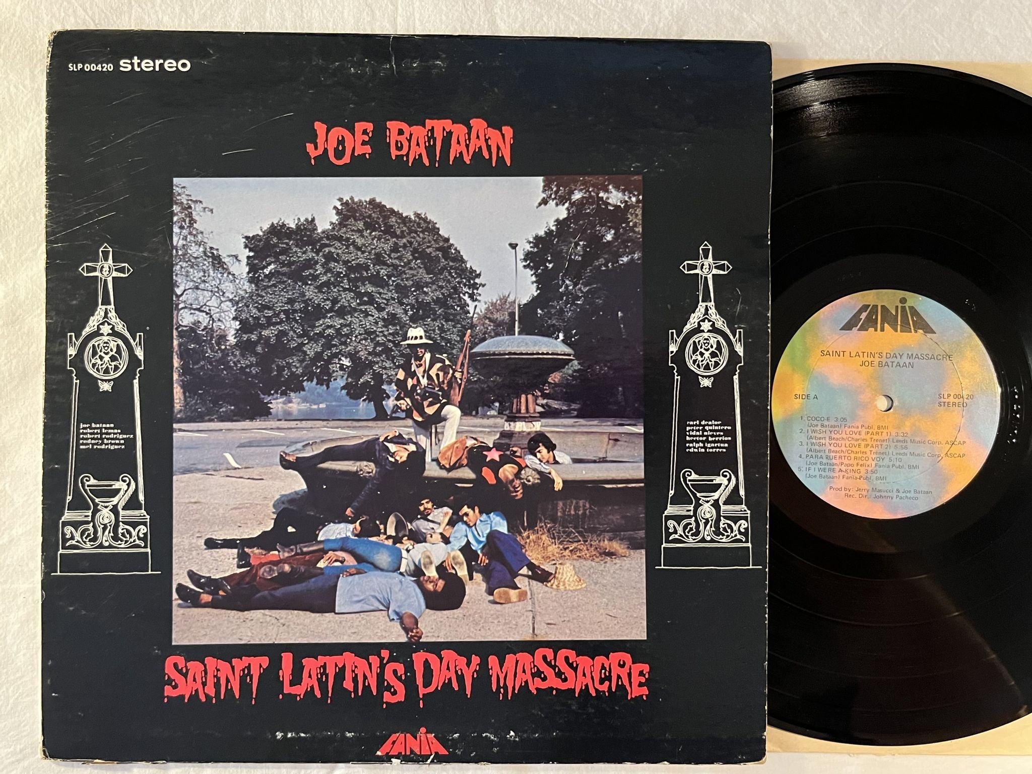 Omslagsbild för skivan JOE BATAAN Saint Latin's Day Massacre LP -72 US FANIA SLP 00420 *** RARE ***