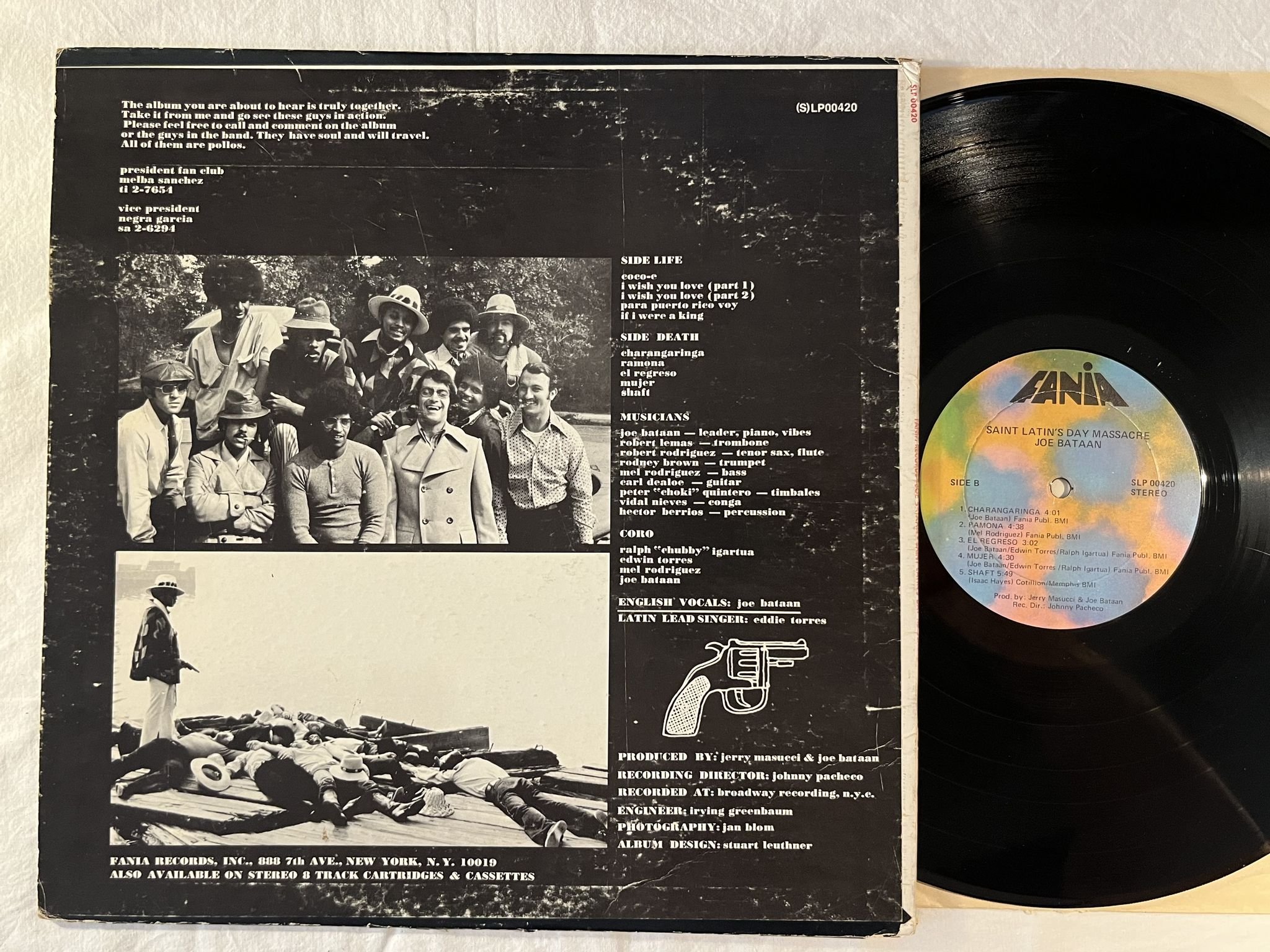 Omslagsbild för skivan JOE BATAAN Saint Latin's Day Massacre LP -72 US FANIA SLP 00420 *** RARE ***