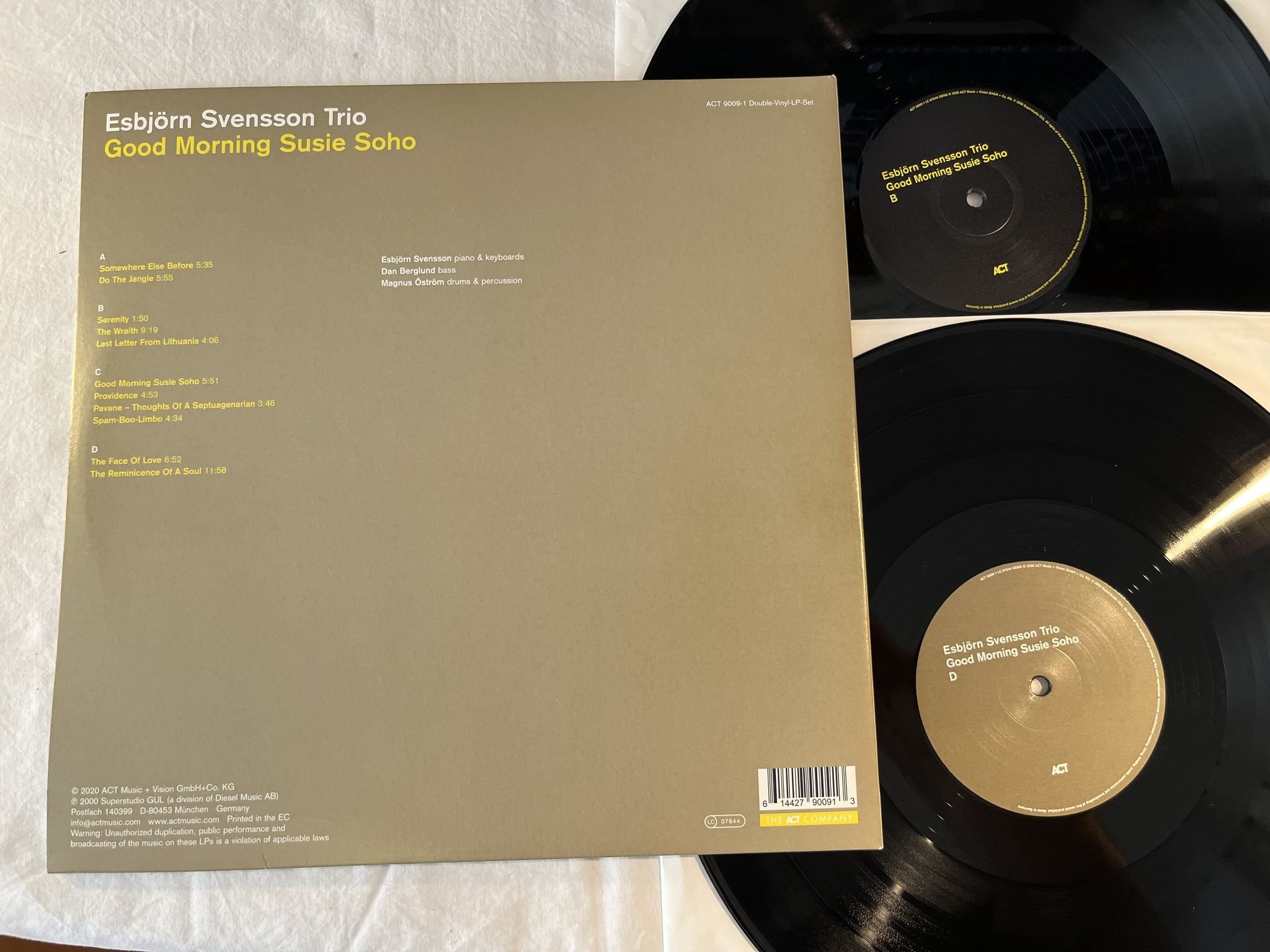 Omslagsbild för skivan ESBJÖRN SVENSSON TRIO Good Morning Susie Soho 2xLP 2020 Ger ACT 9009-1