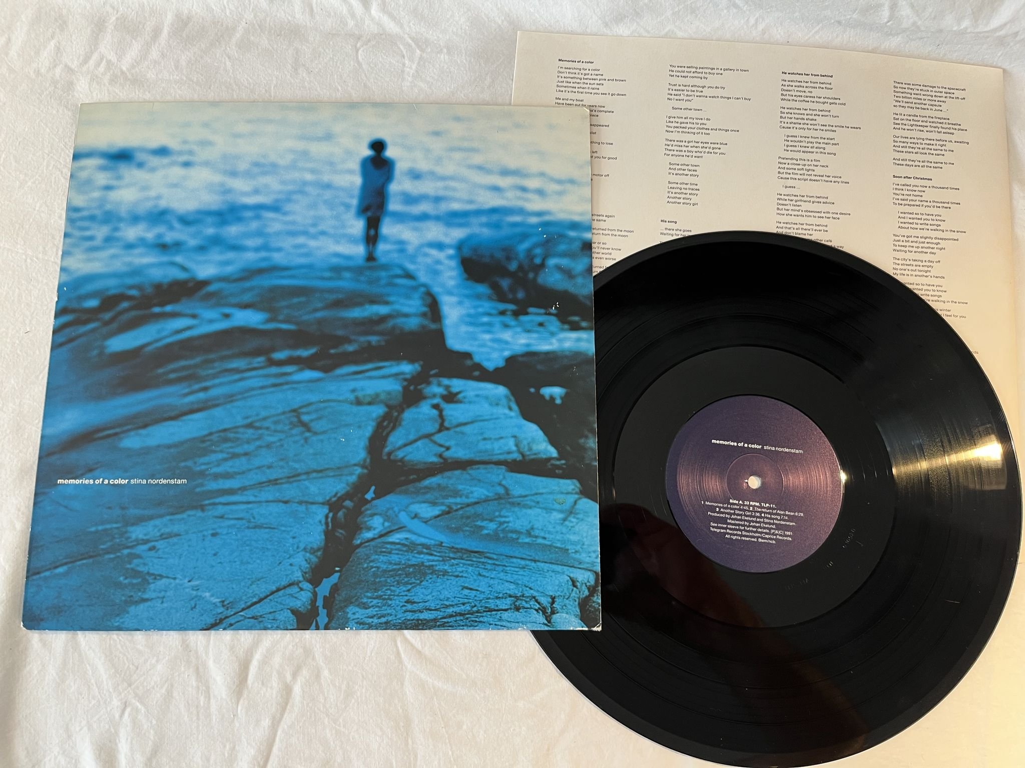 Omslagsbild för skivan STINA NORDENSTAM memories of a color LP -91 Swe TELEGRAM TLP-11