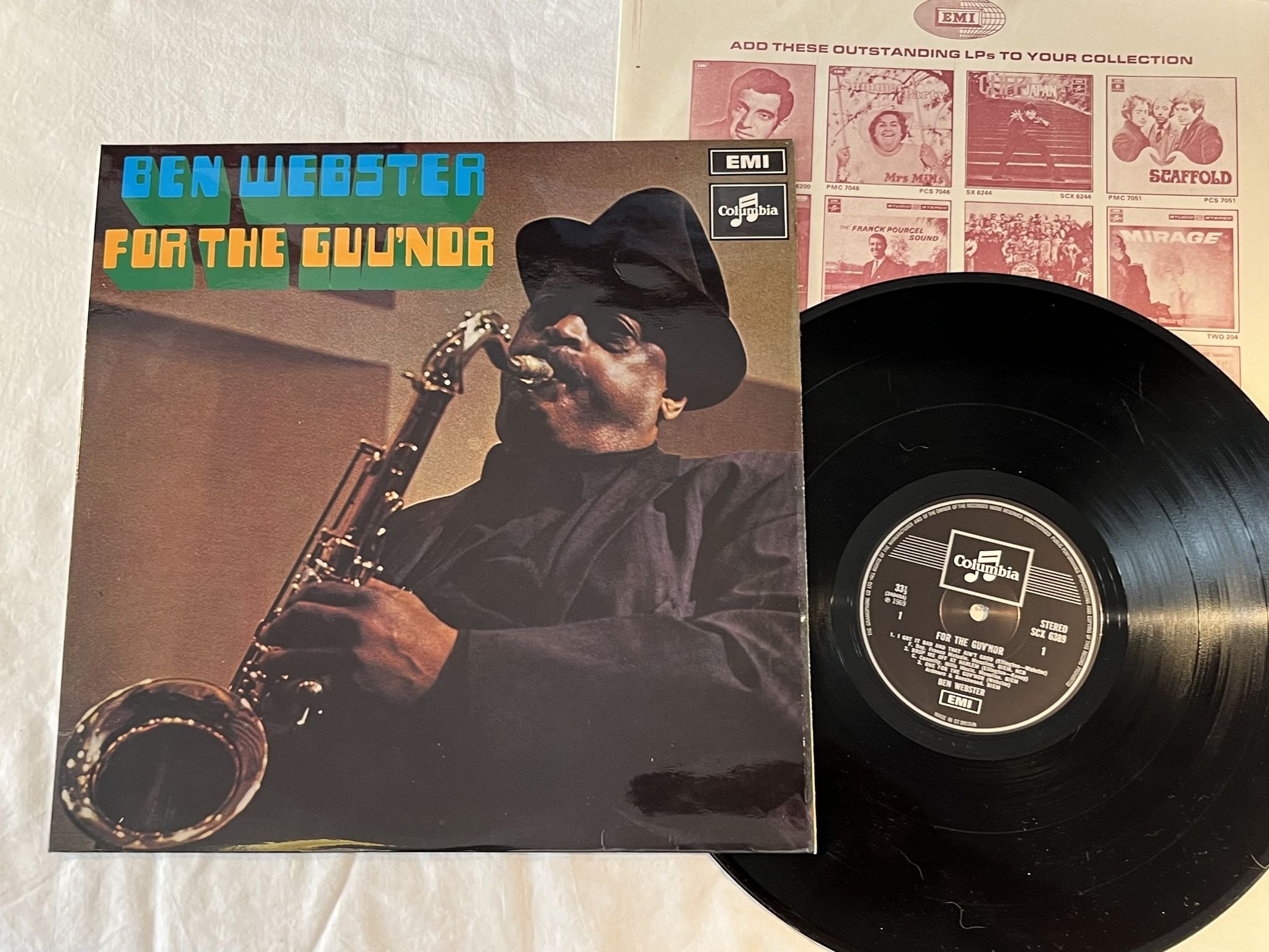 Omslagsbild för skivan BEN WEBSTER for the guv'nor LP -69 UK COLUMBIA SCX 6389