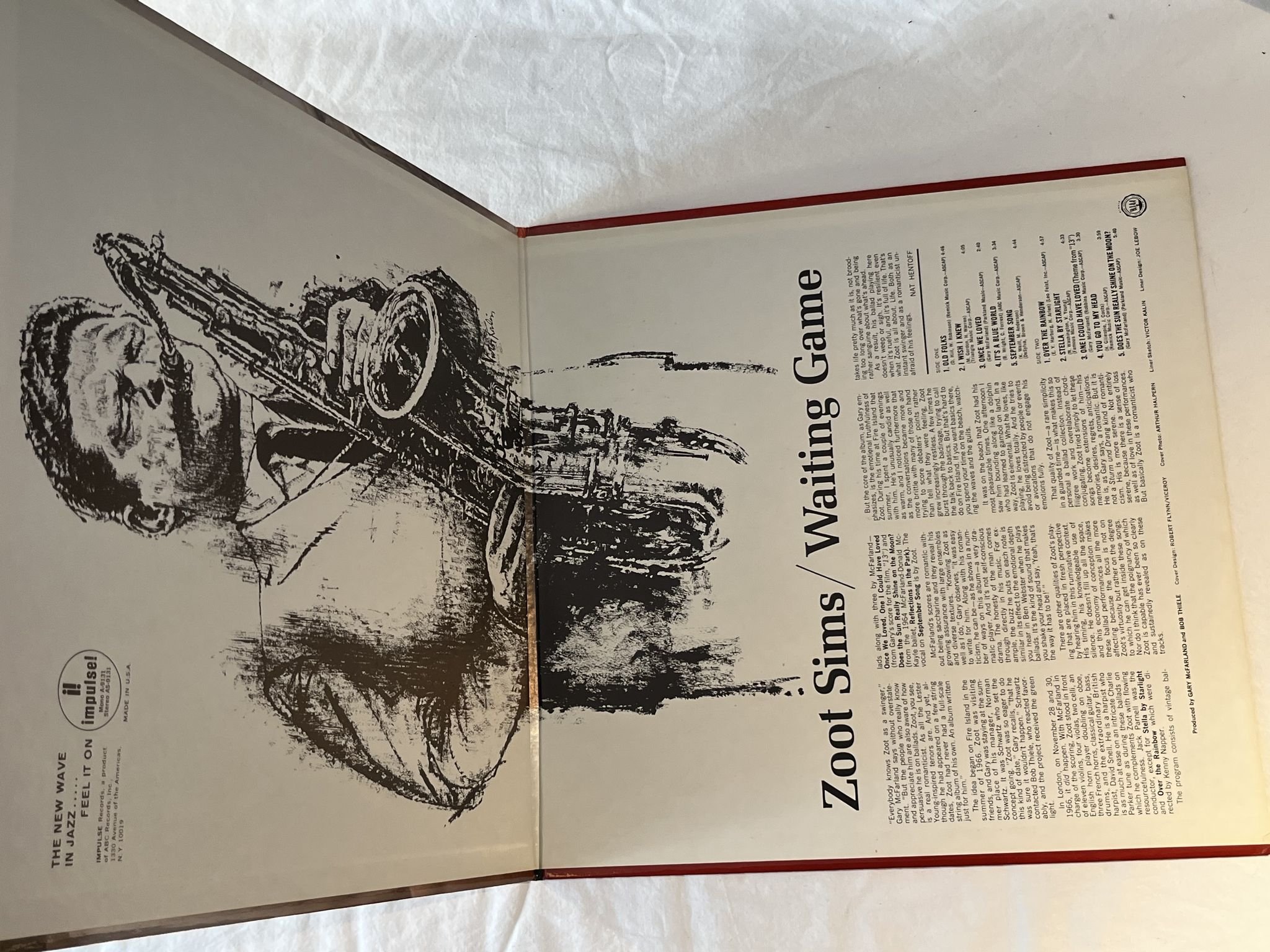 Omslagsbild för skivan ZOOT SIMS waiting game LP -67 US IMPULSE! AS 9131 *** ABC PARAMOUNT LABEL ***