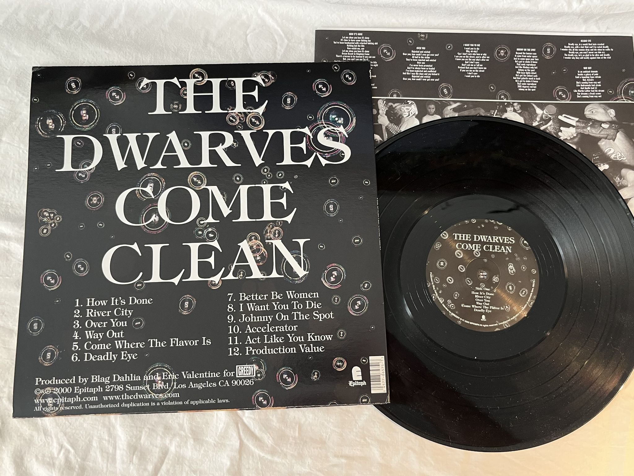 Omslagsbild för skivan DWARVES Come Clean LP 2000 US EPITAPH 86575-1 **** PUNK ROCK ****