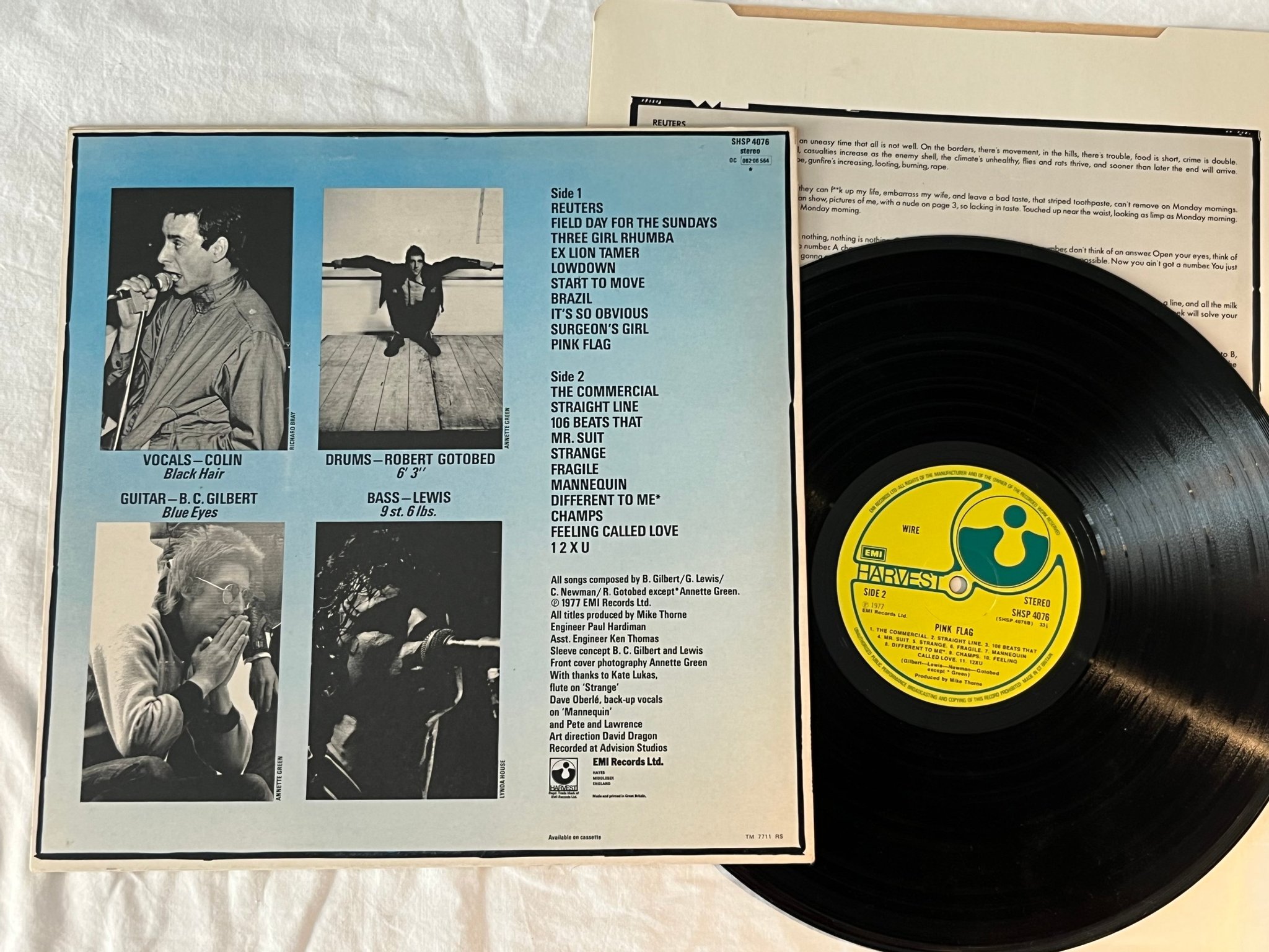 Omslagsbild för skivan WIRE Pink Flag LP -77 UK HARVEST SHSP 4076 *** RARE PUNK ROCK ***