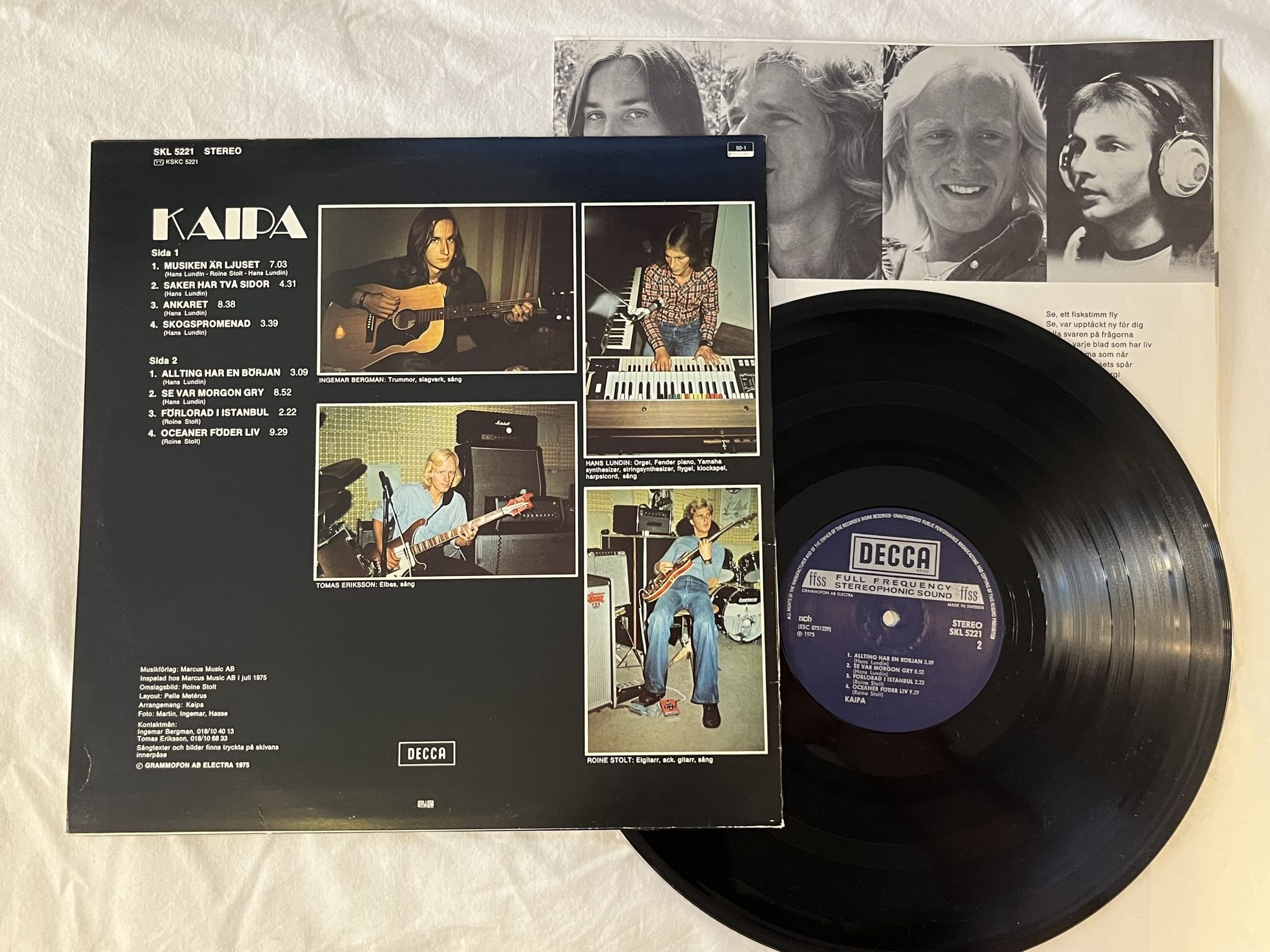 Omslagsbild för skivan KAIPA s/t LP -75 Swe DECCA SKL 5221 *** PROG ROCK ***