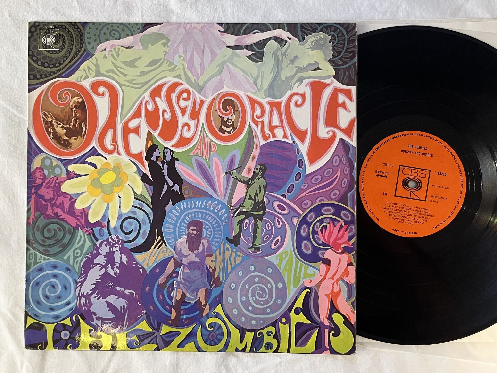 Omslagsbild för skivan THE ZOMBIES Odessey And Oracle LP -68 UK CBS S 63280 ** MEGA RARE PSYCH **
