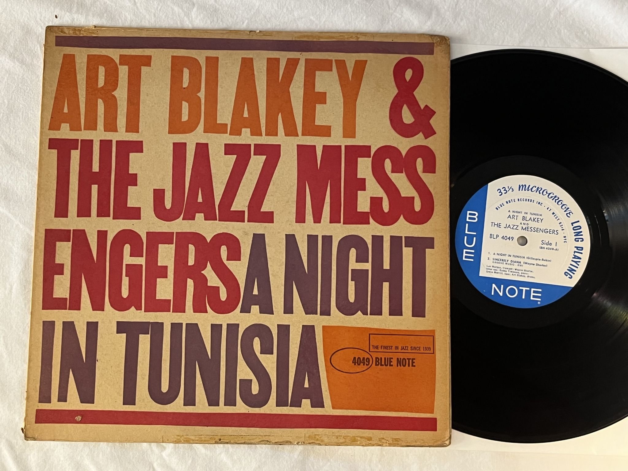 Omslagsbild för skivan ART BLAKEY a night in Tunisia LP -61 US BLUE NOTE mono BLP 4049 * 47 West 63rd