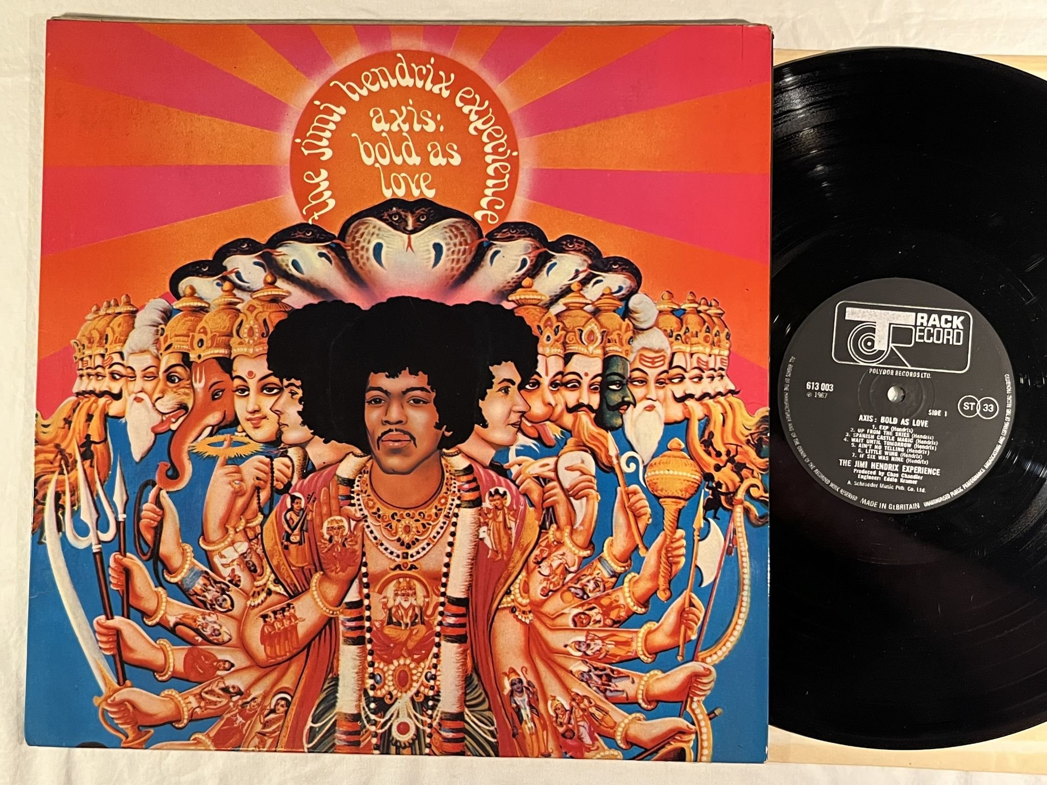 Omslagsbild för skivan THE JIMI HENDRIX EXPERIENCE axis: bold as love LP -67 UK TRACK 613003 ** RARE **