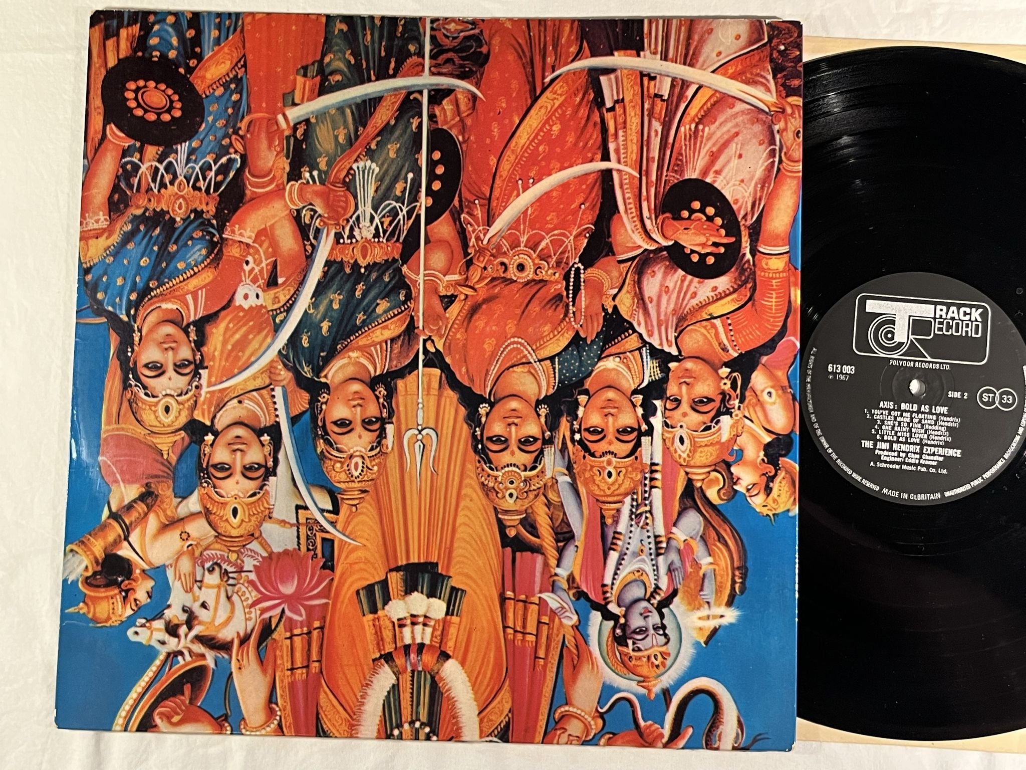 Omslagsbild för skivan THE JIMI HENDRIX EXPERIENCE axis: bold as love LP -67 UK TRACK 613003 ** RARE **