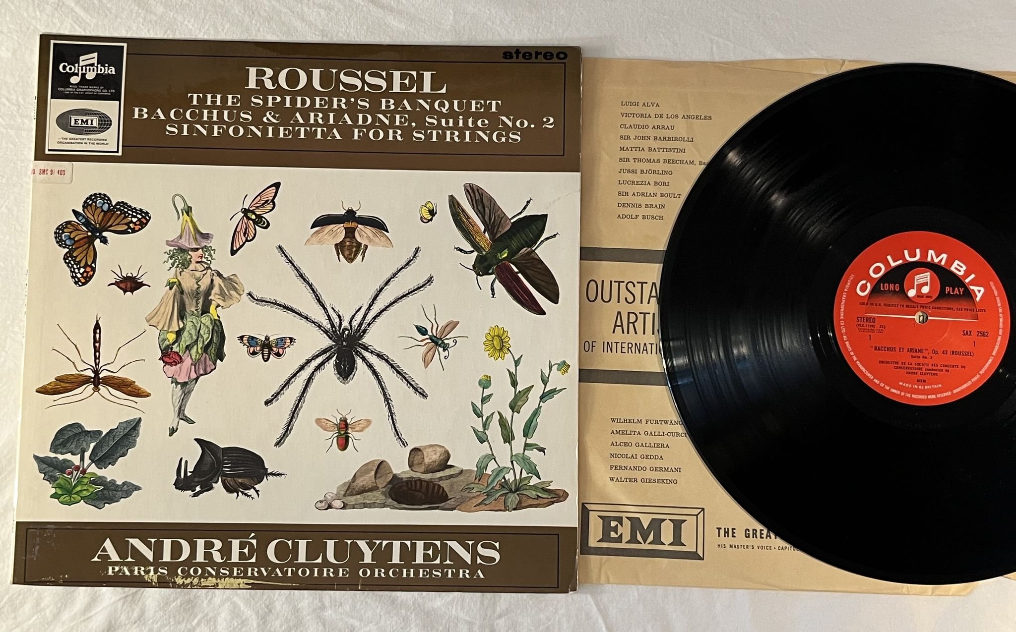 Omslagsbild för skivan ANDRE CLUYTENS Sinfonietta For Strings LP -65 UK COLUMBIA SAX 2562
