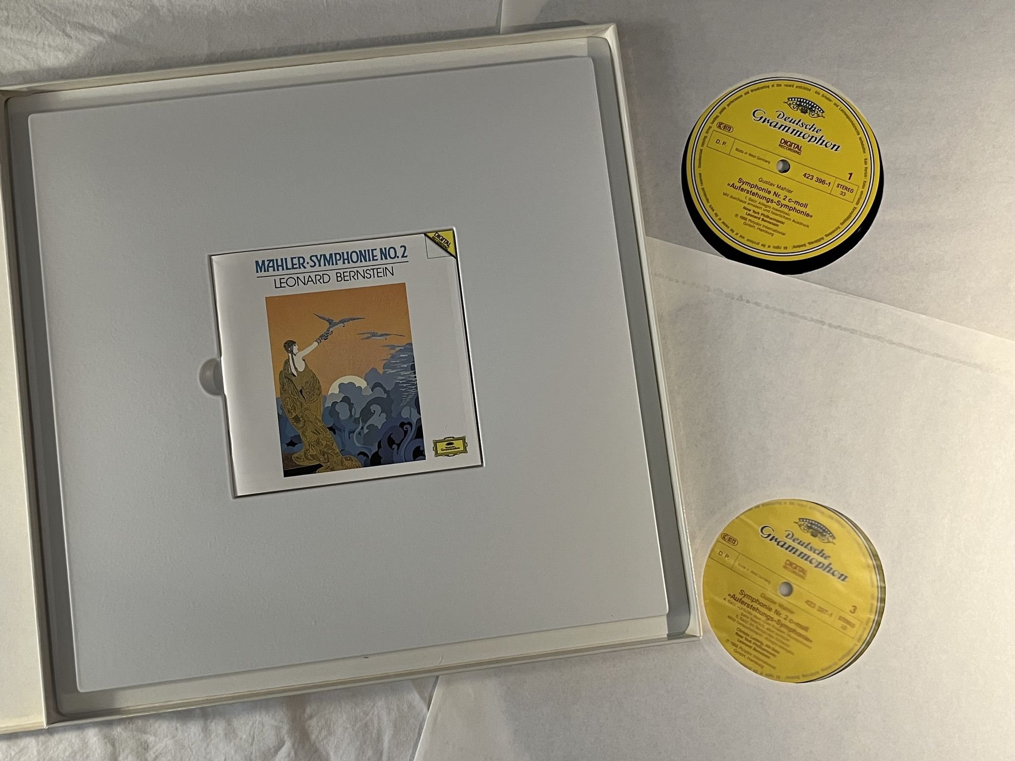 Omslagsbild för skivan BERNSTEIN Mahler: Symphonie No. 2 2xLP Box Set -88 Ger DGG 423 395-1