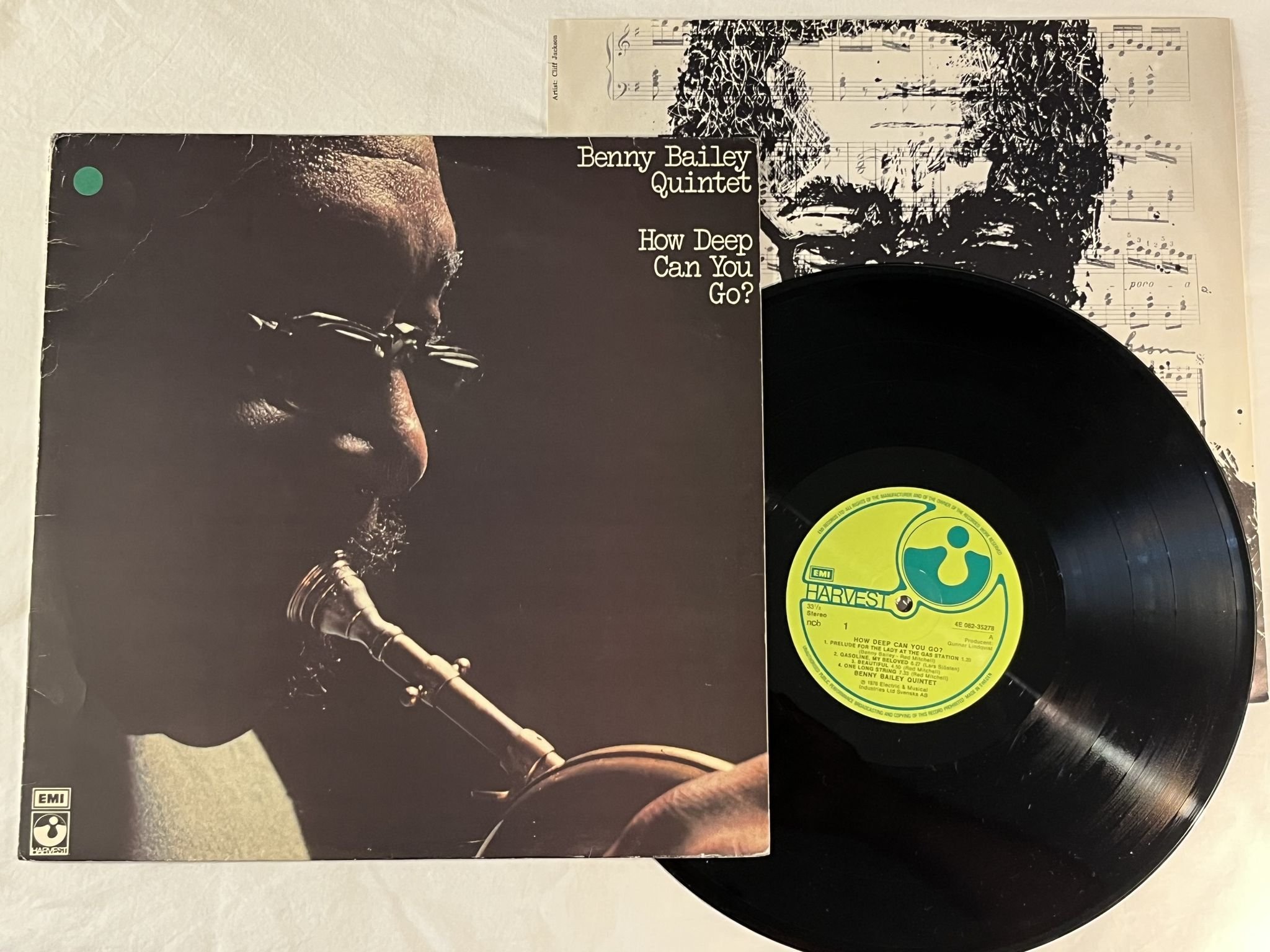 Omslagsbild för skivan BENNY BAILEY how deep can you go LP -76 Swe HARVEST 4E 062-35278