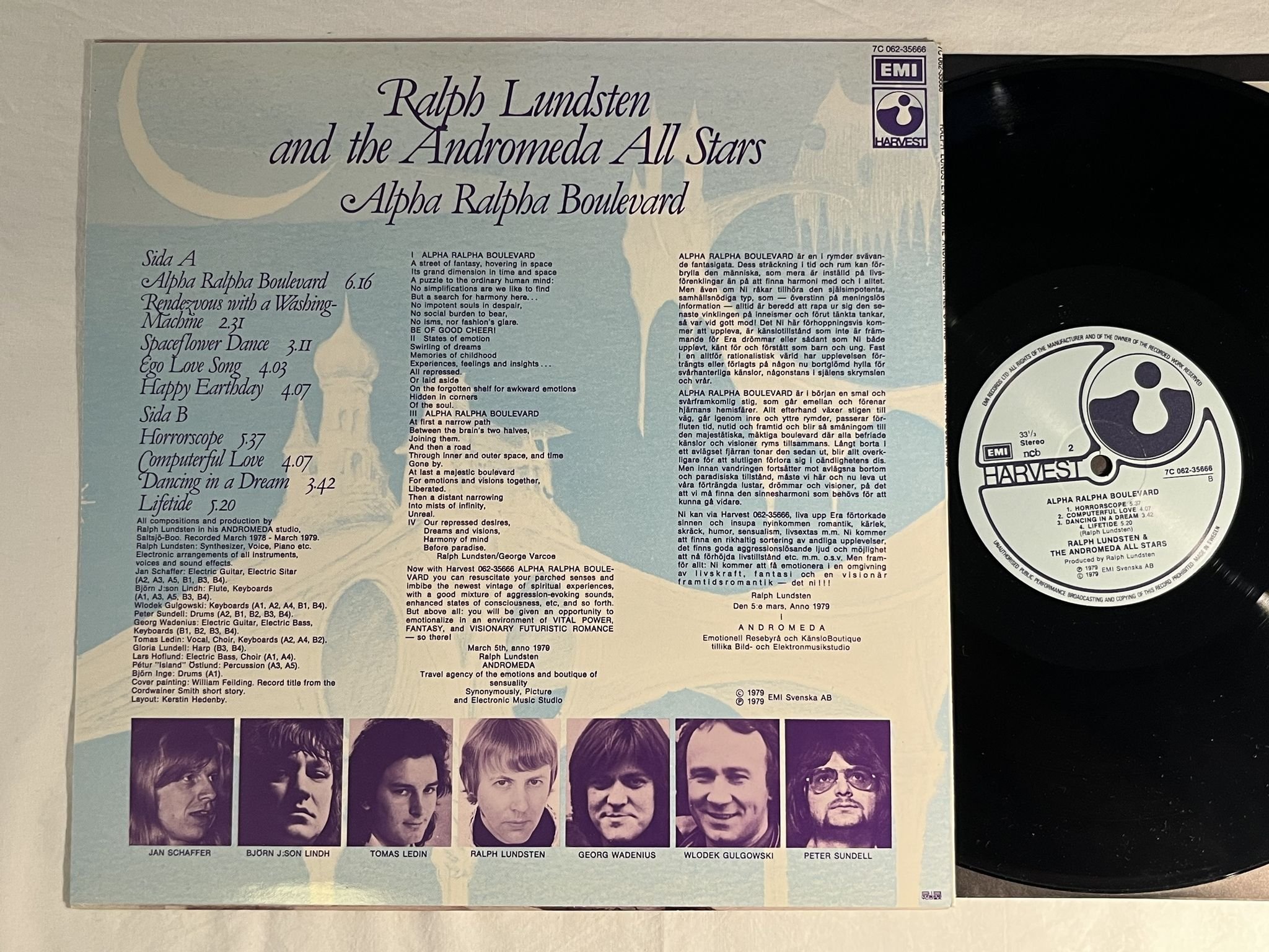 Omslagsbild för skivan RALPH LUNDSTEN alpha ralpha boulevard LP -79 Swe HARVEST 7C 062-35666