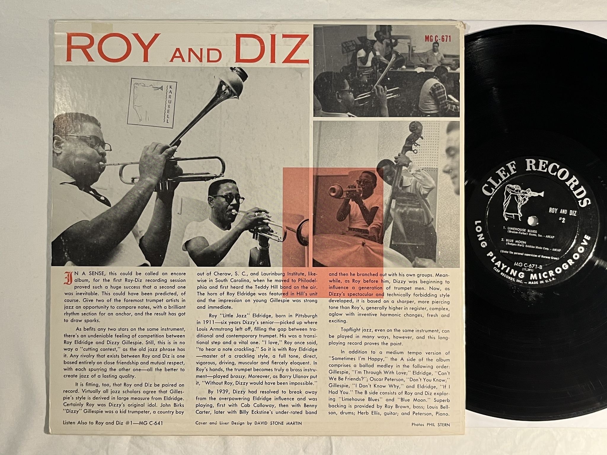 Omslagsbild för skivan ROY and DIZ #2 LP -54 US CLEF MG C-671