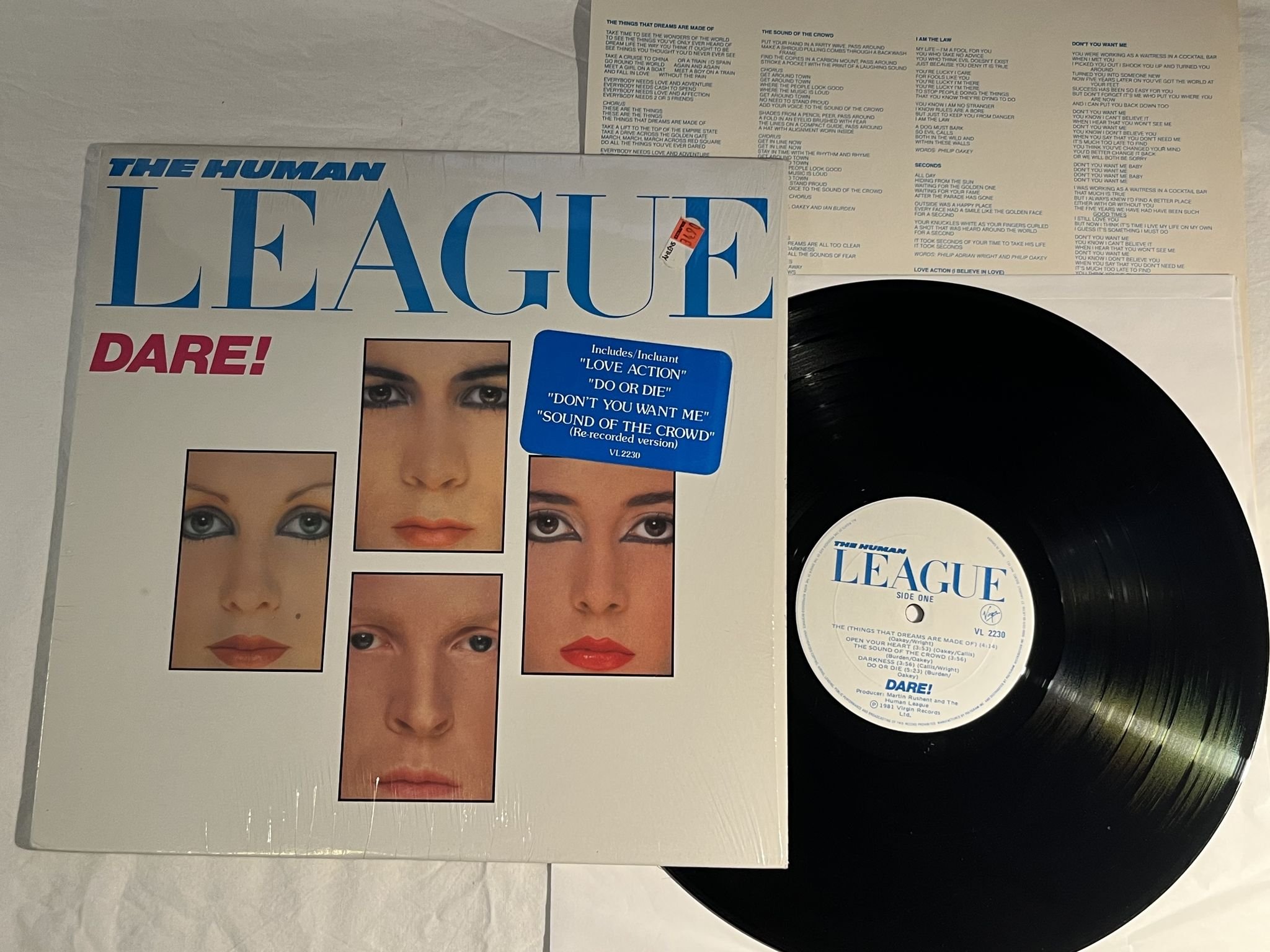 Omslagsbild för skivan HUMAN LEAGUE dare! LP -81 Can VIRGIN VL 2230