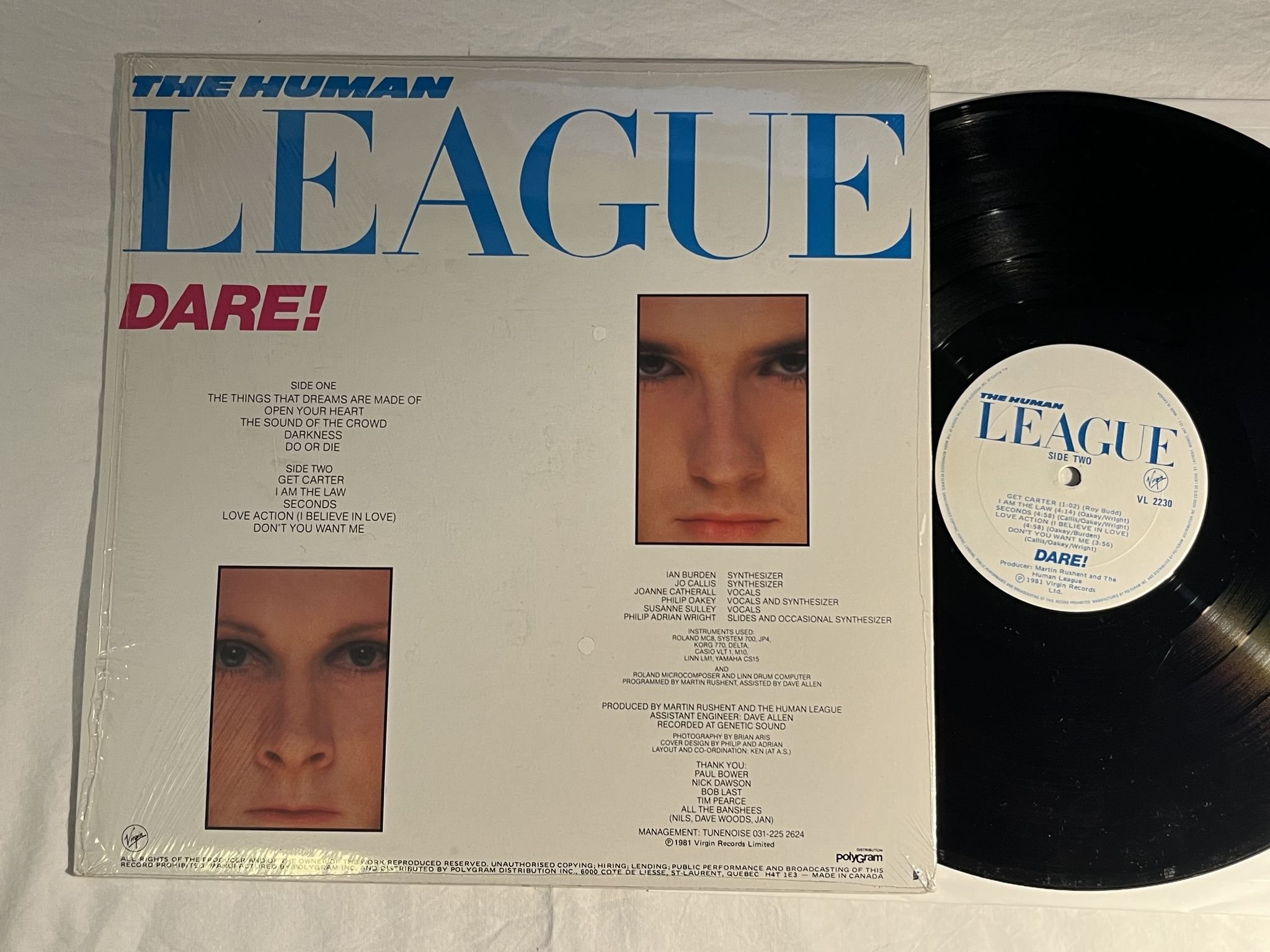 Omslagsbild för skivan HUMAN LEAGUE dare! LP -81 Can VIRGIN VL 2230