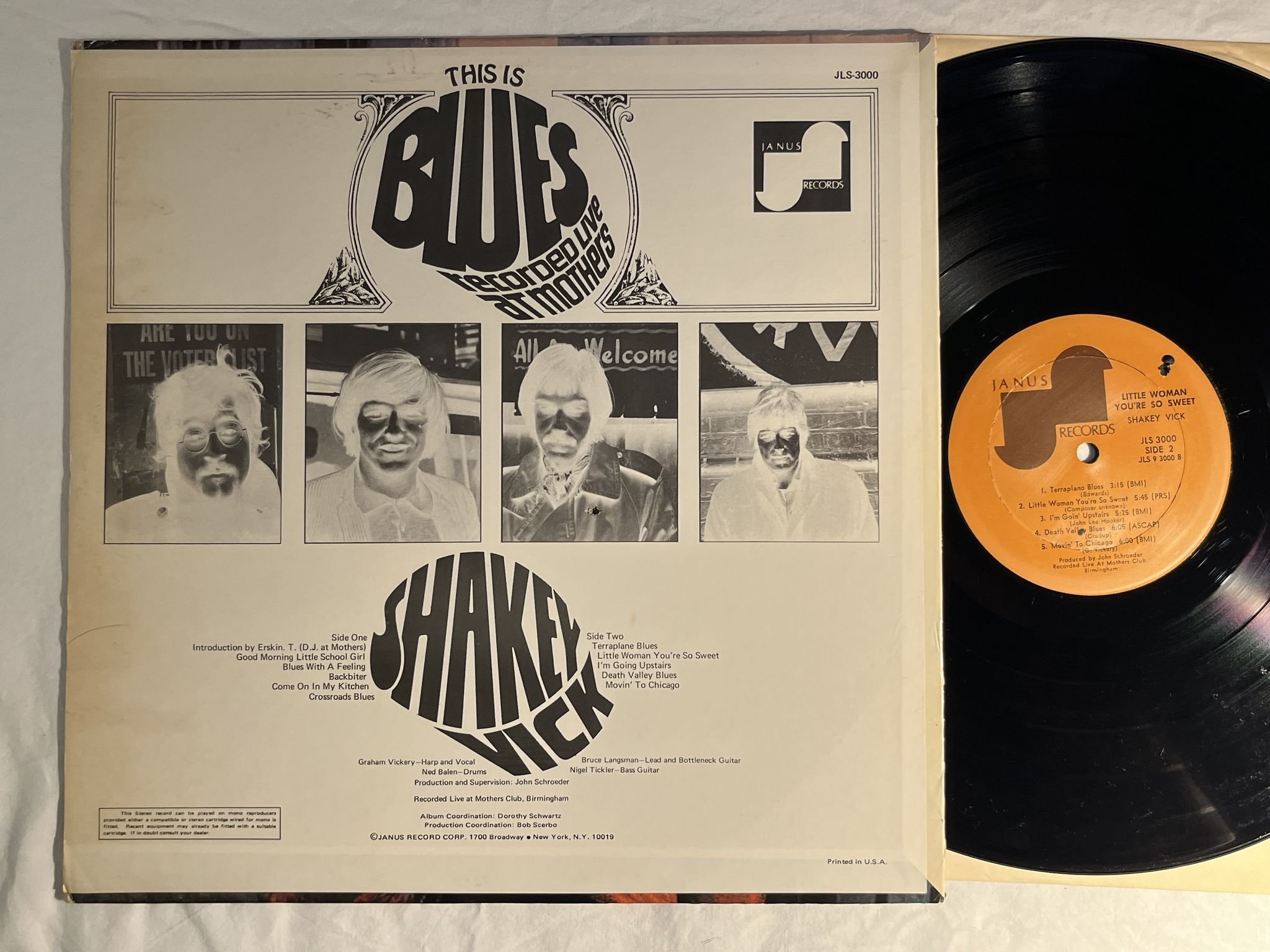 Omslagsbild för skivan SHAKEY VICK Little Woman You're So Sweet LP -69 US JANUS JLS 3000