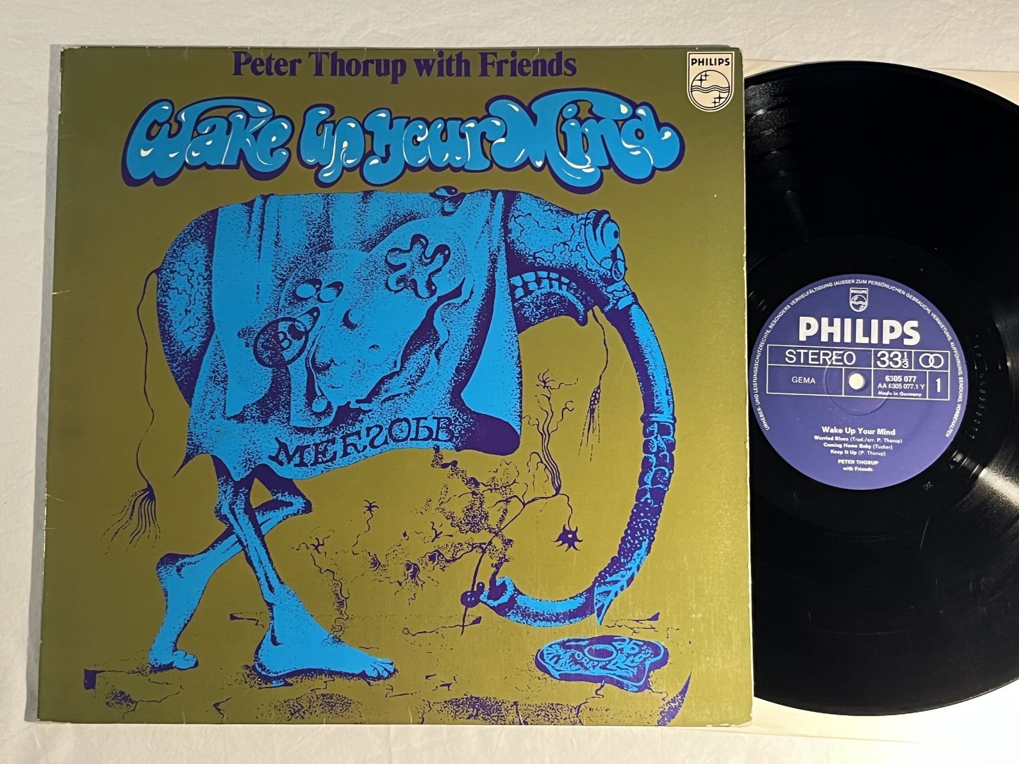 Omslagsbild för skivan PETER THORUP Wake Up Your Mind LP -70 Ger PHILIPS 6305 077 *** PROG ROCK ***
