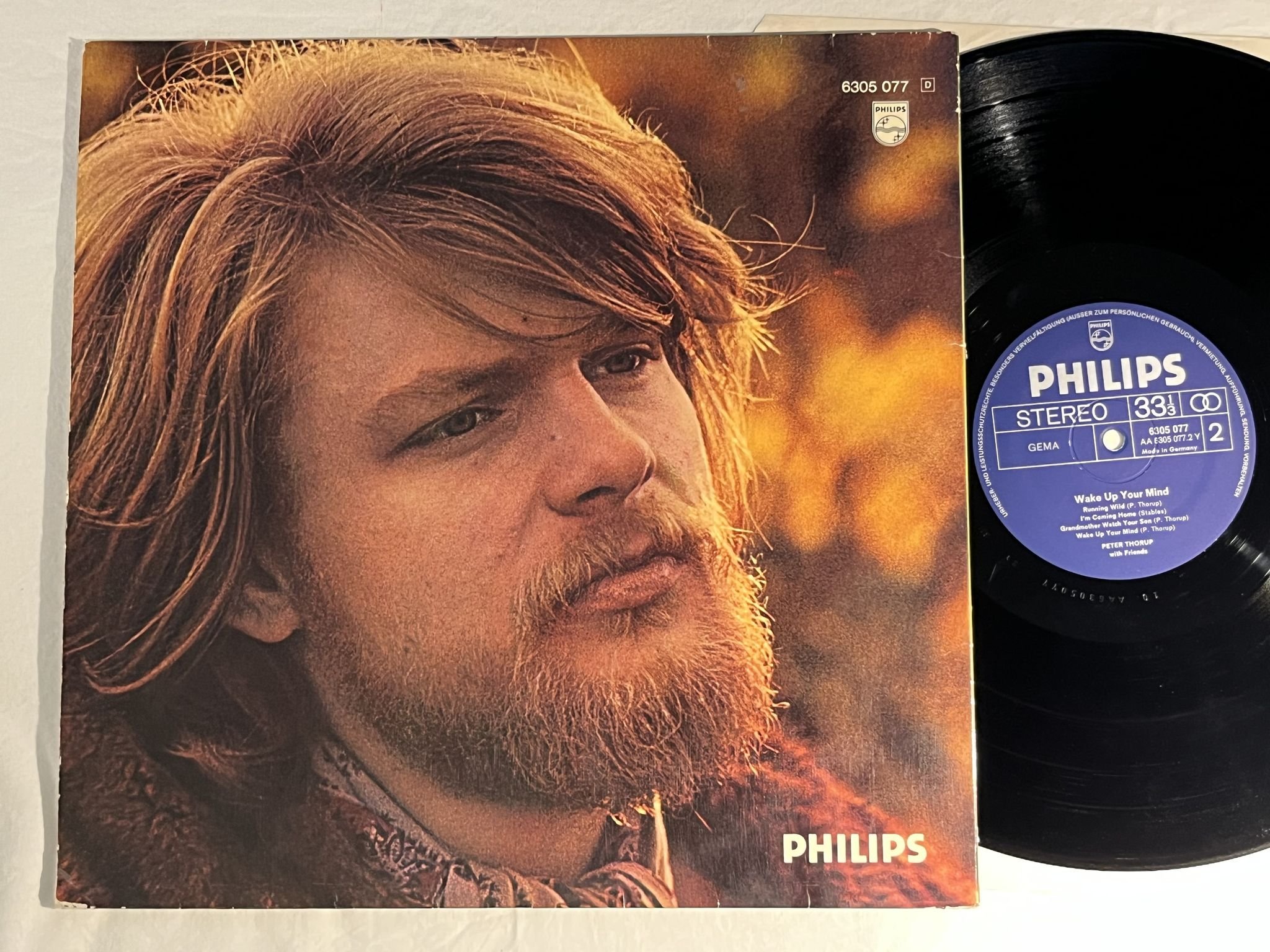 Omslagsbild för skivan PETER THORUP Wake Up Your Mind LP -70 Ger PHILIPS 6305 077 *** PROG ROCK ***