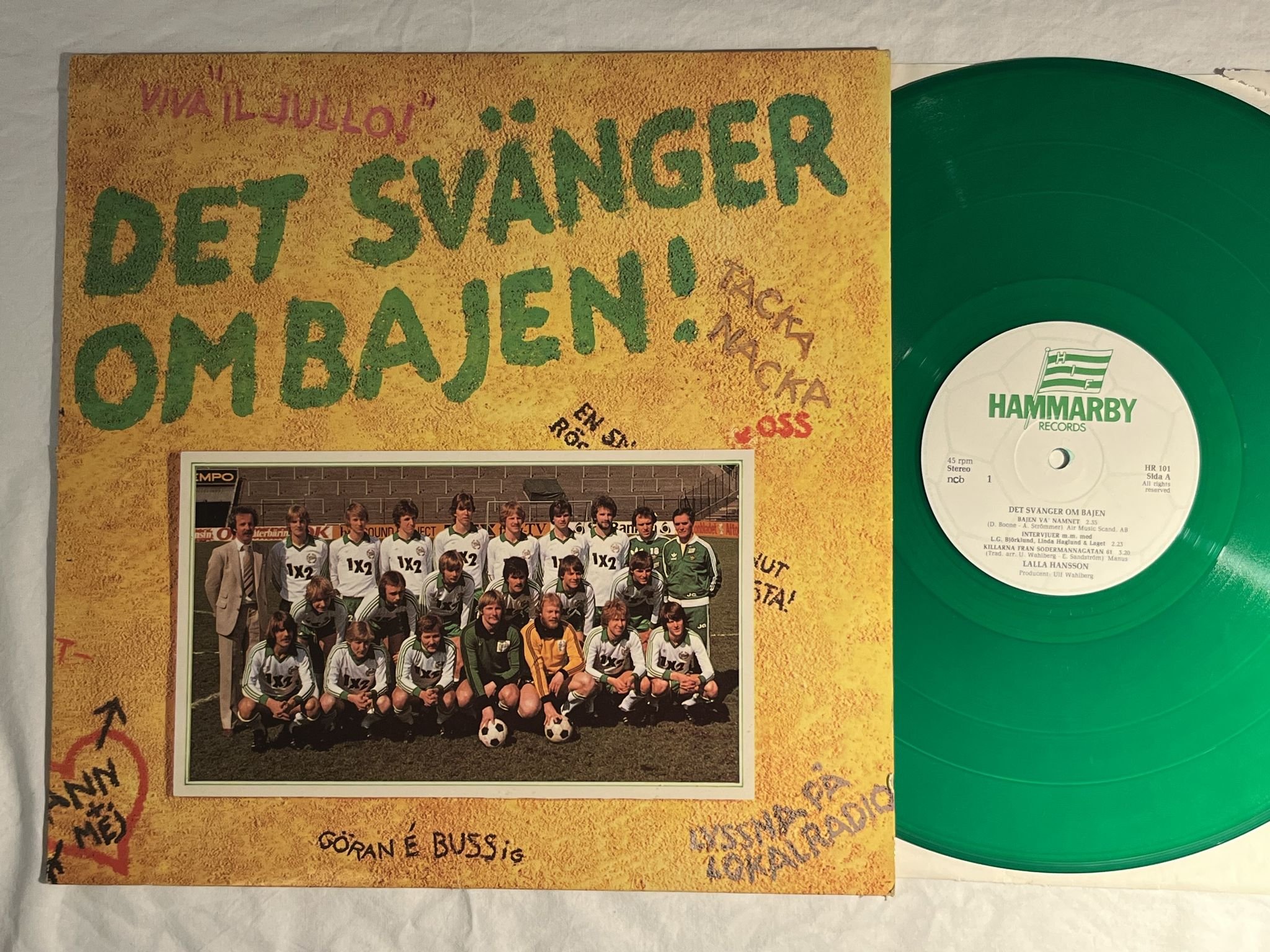 Omslagsbild för skivan LALLA HANSSON Det Svänger Om Bajen! 12" -80 Swe HAMMARBY RECORDS HR 101