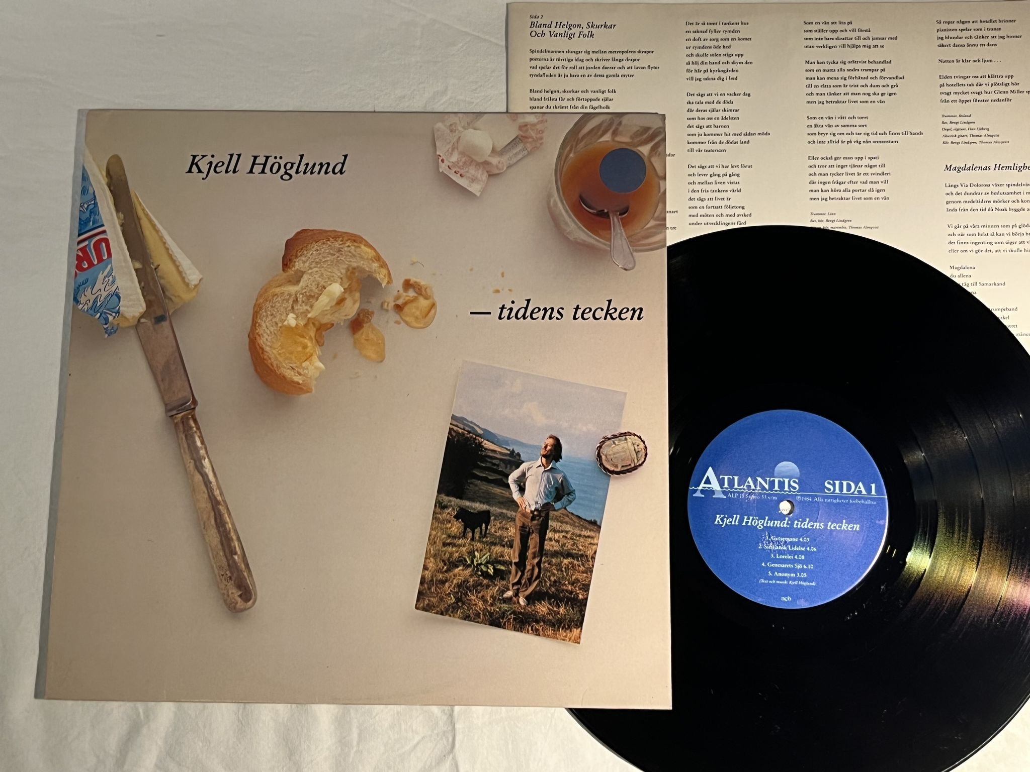Omslagsbild för skivan KJELL HÖGLUND tidens tecken LP -84 Swe ATLANTIS ALP 15