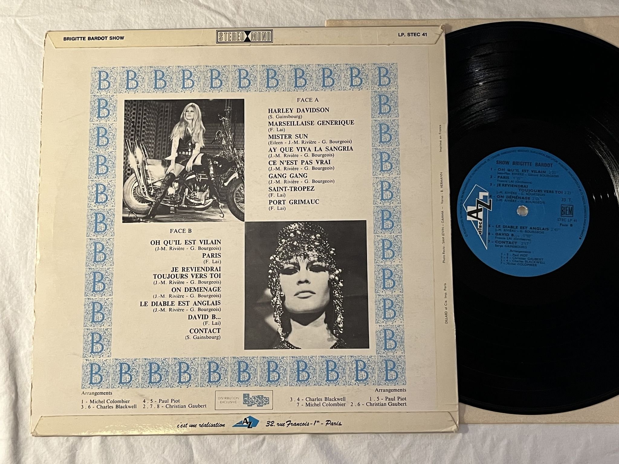 Omslagsbild för skivan BRIGITTE BARDOT show LP -68 Fra Disc'AZ STEC LP 41